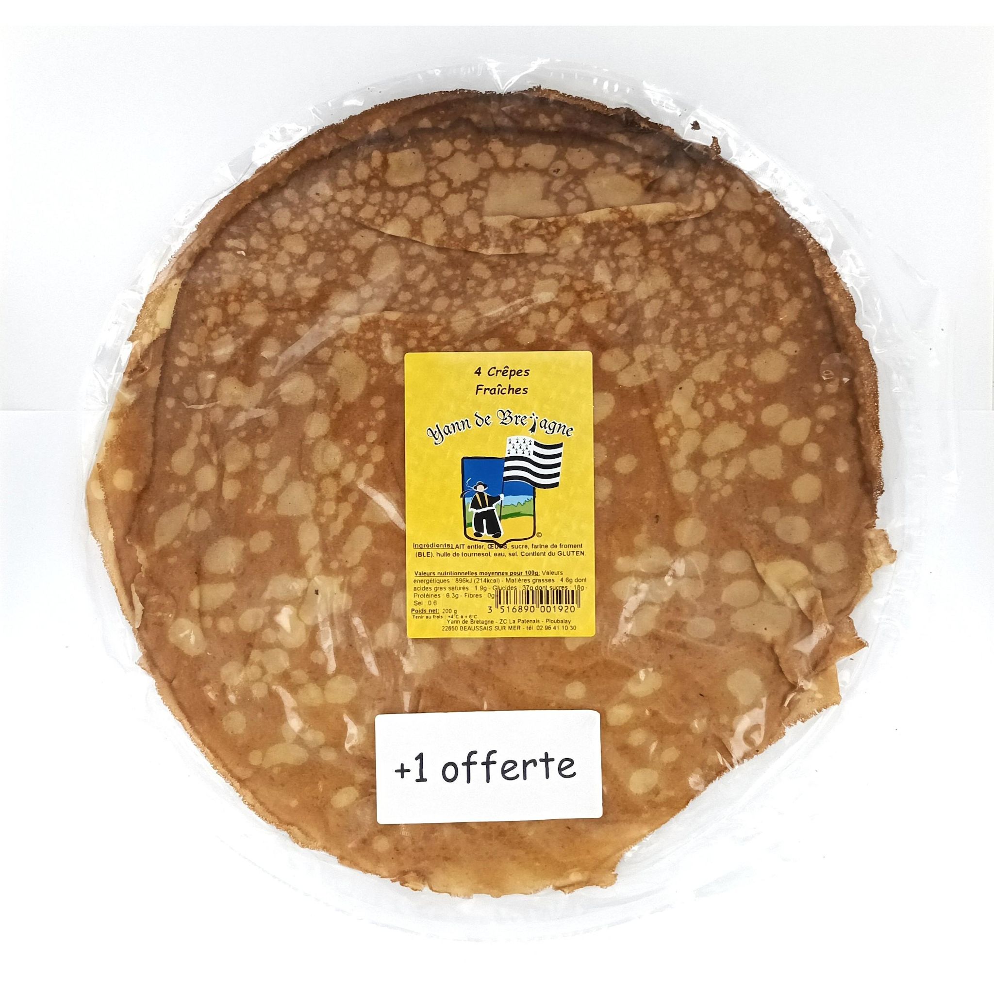 YANN DE BRETAGNE Crêpes fraiches 4 + 1 offerte 200g