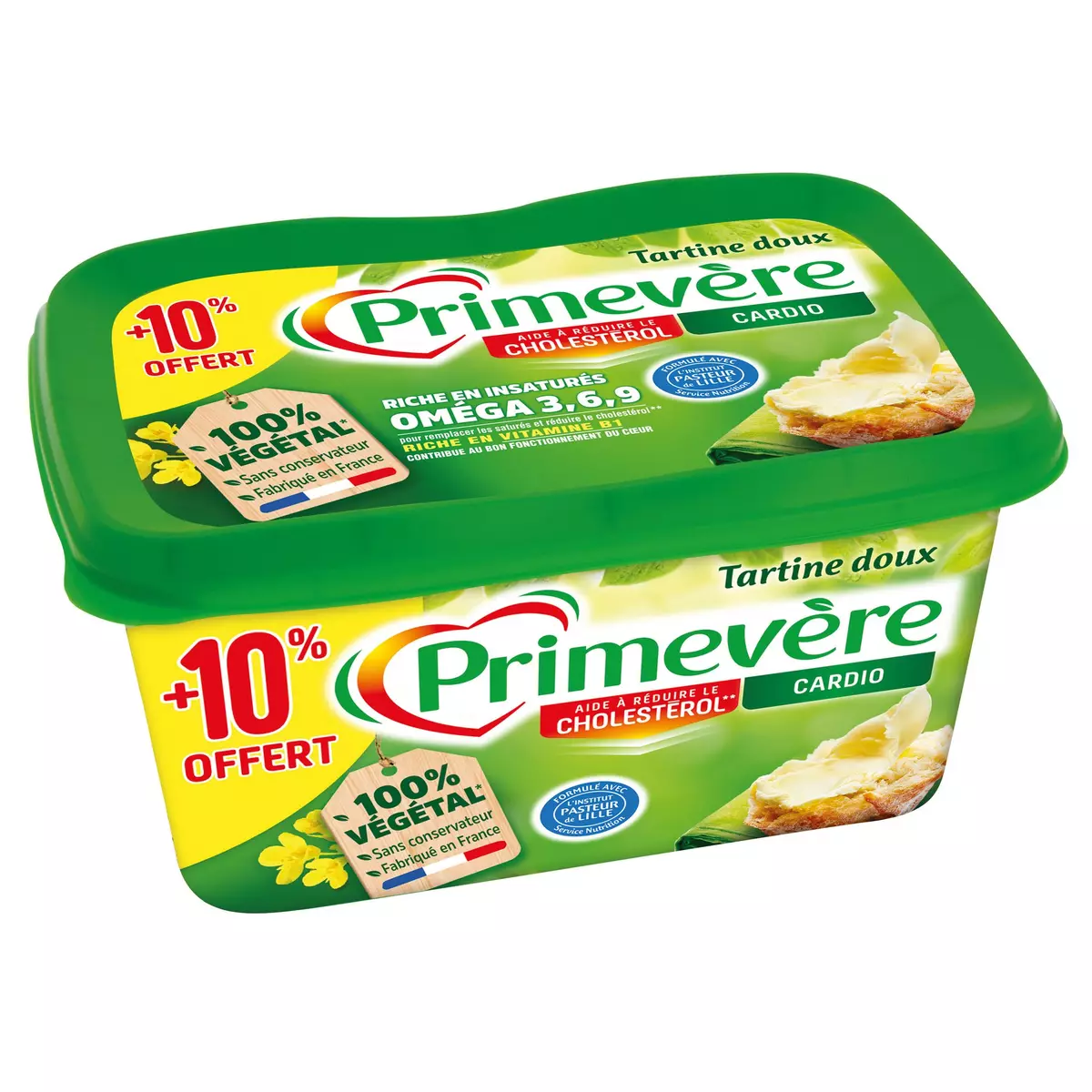 PRIMEVERE Margarine doux pour tartine 500g+10% offert 550g pas cher 