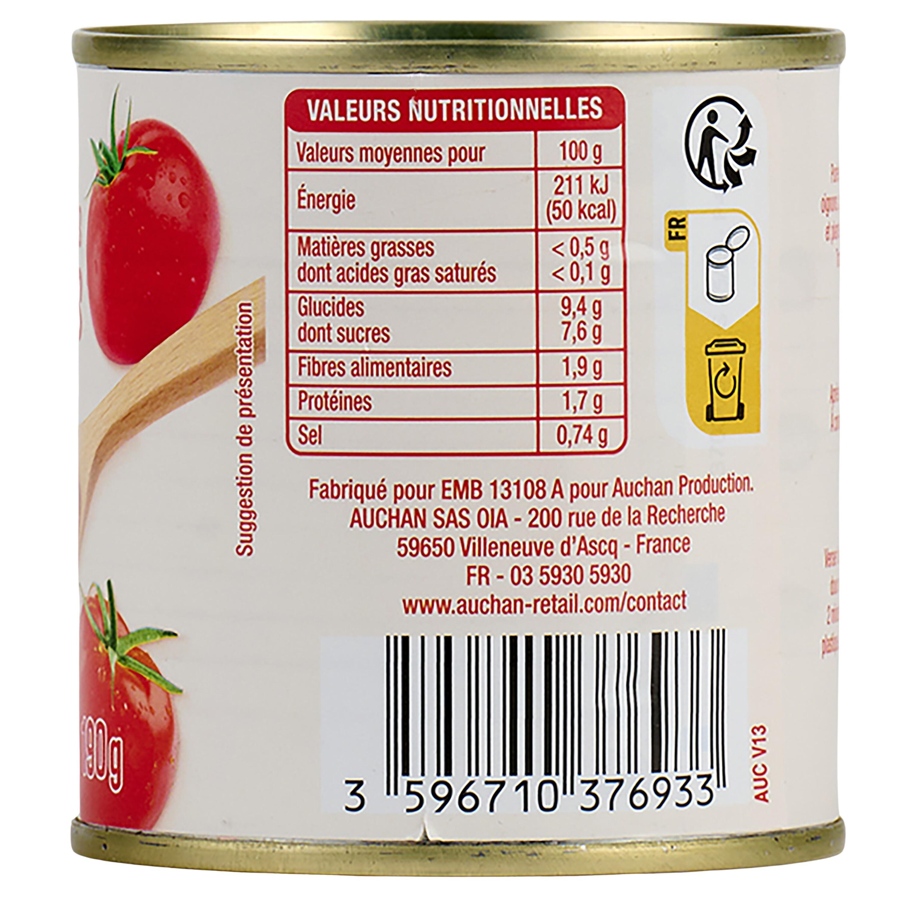 Voir la diapositive 4 : AUCHAN Sauce aux tomates fraîches 190g