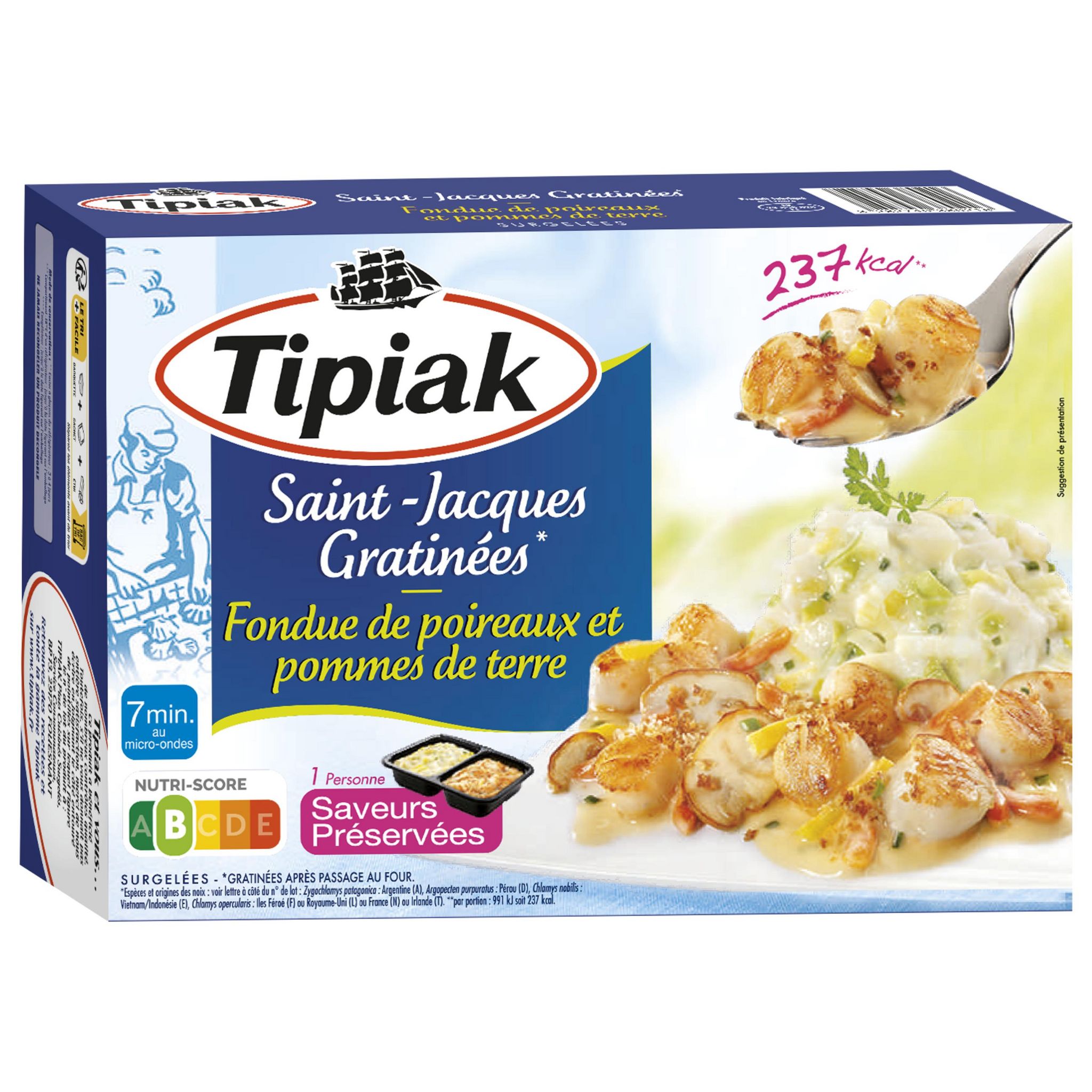 TIPIAK Saint-Jacques gratinées 1 portion 310g