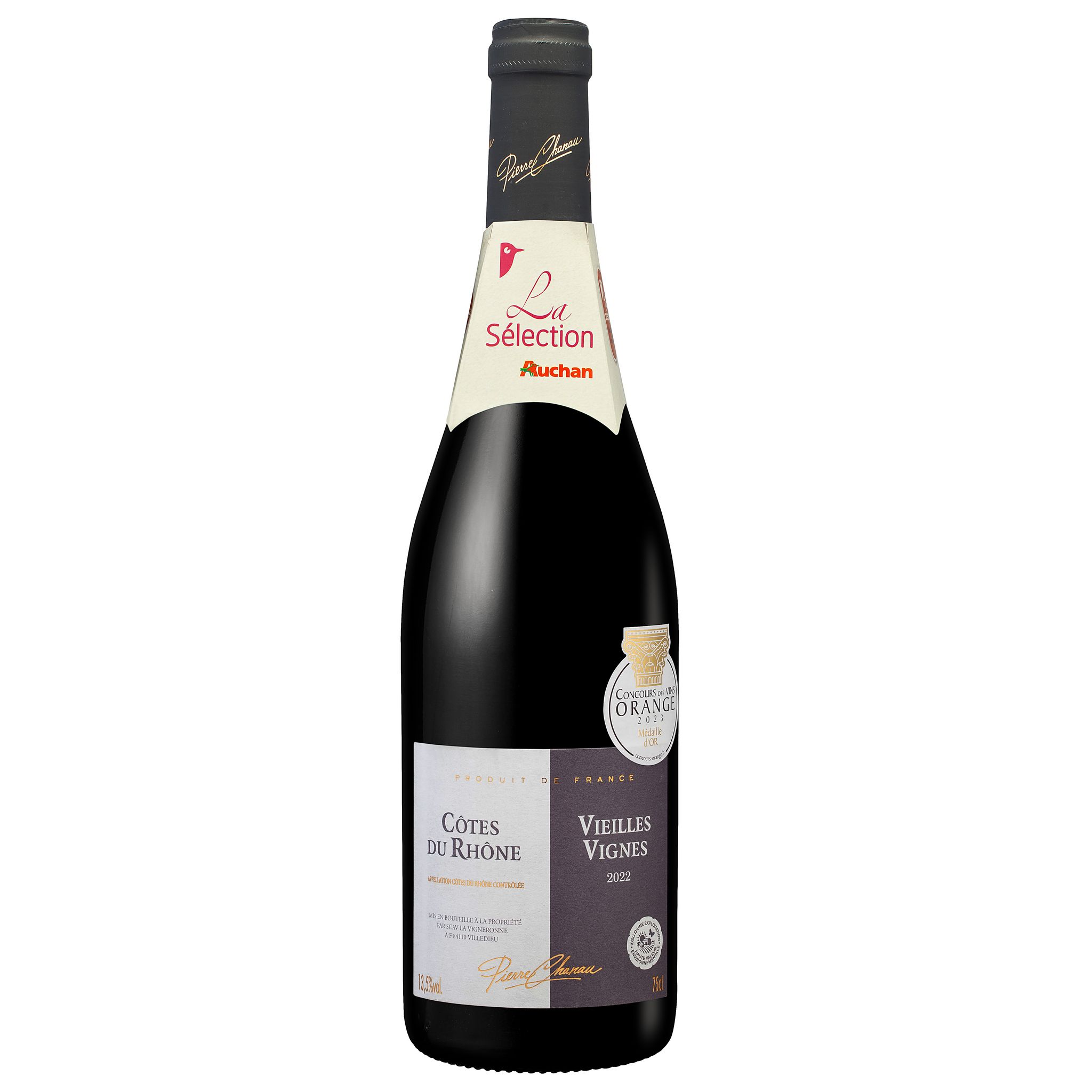 Voir la diapositive 2 : PIERRE CHANAU CULTIVONS LE BON AOP Côtes-du-Rhône vieilles vignes rouge 75cl