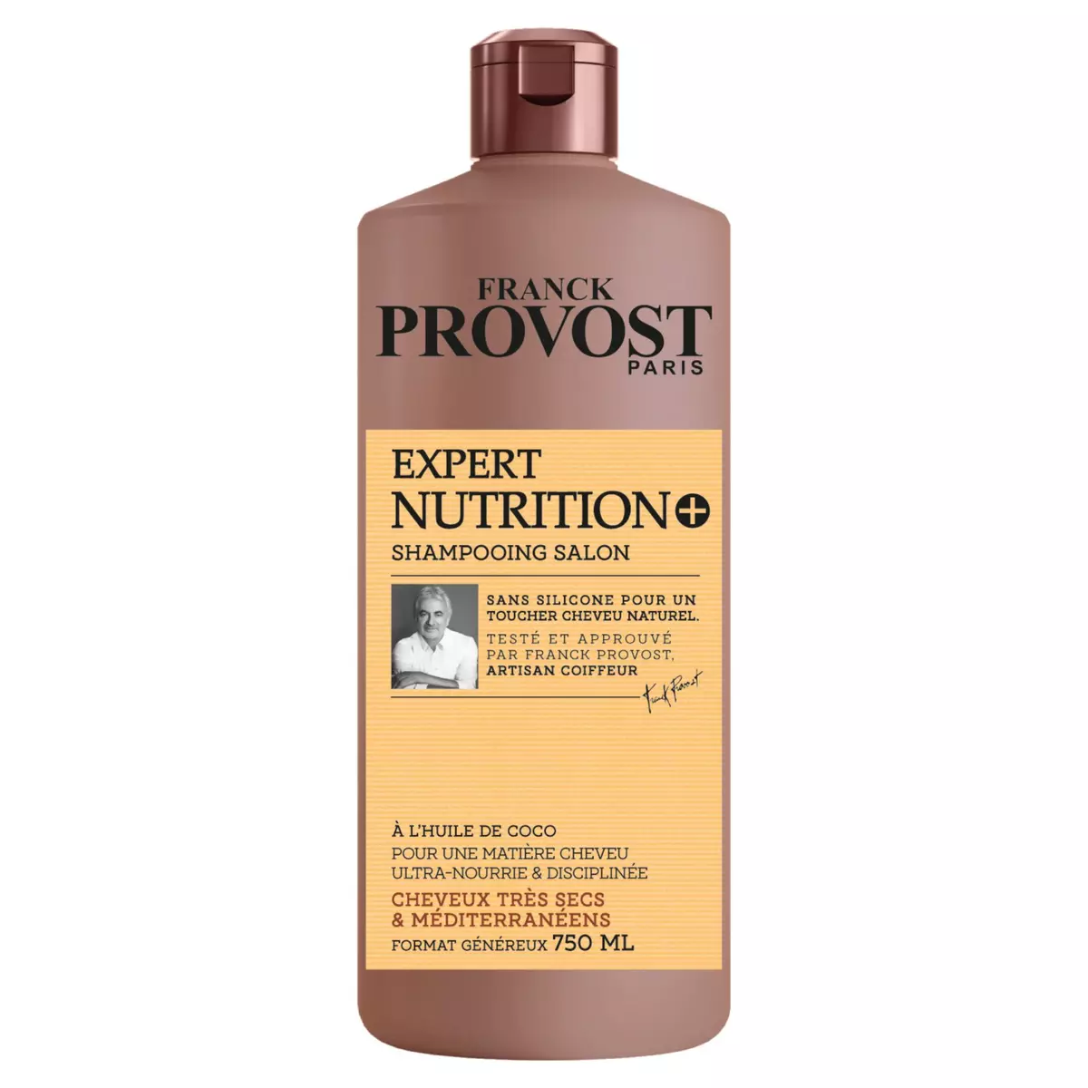 FRANCK PROVOST Expert nutrition Shampooing à l'huile de coco pour cheveux très secs et méditerranéens 750ml