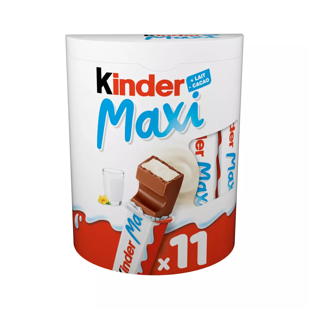 KINDER MAXI Format 2 barres, boîte de 24