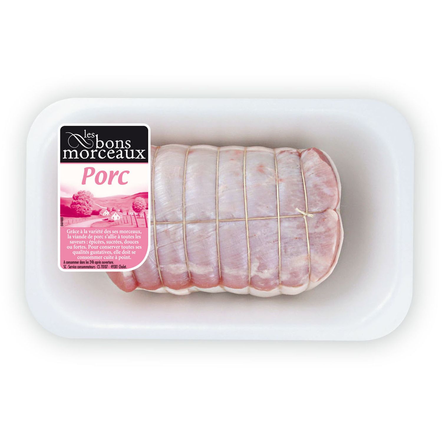 Voir la diapositive 2 : LES BONS MORCEAUX Filet de rôti de porc 4/5 parts 700g