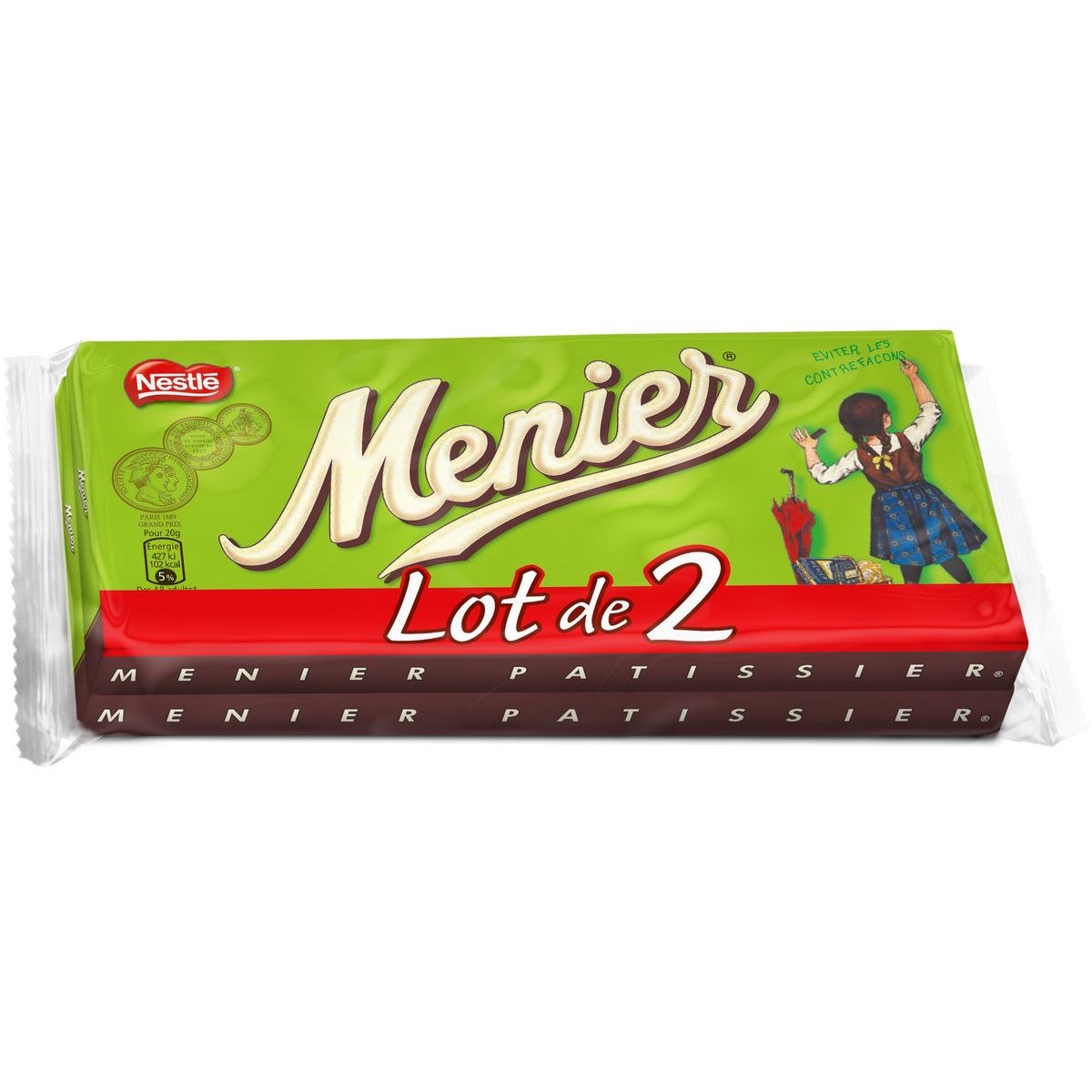 MENIER Tablette de chocolat noir 2 pièces 2x200g
