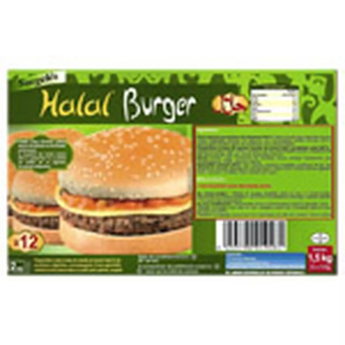 Burgers halal 12 pièces 1,5kg