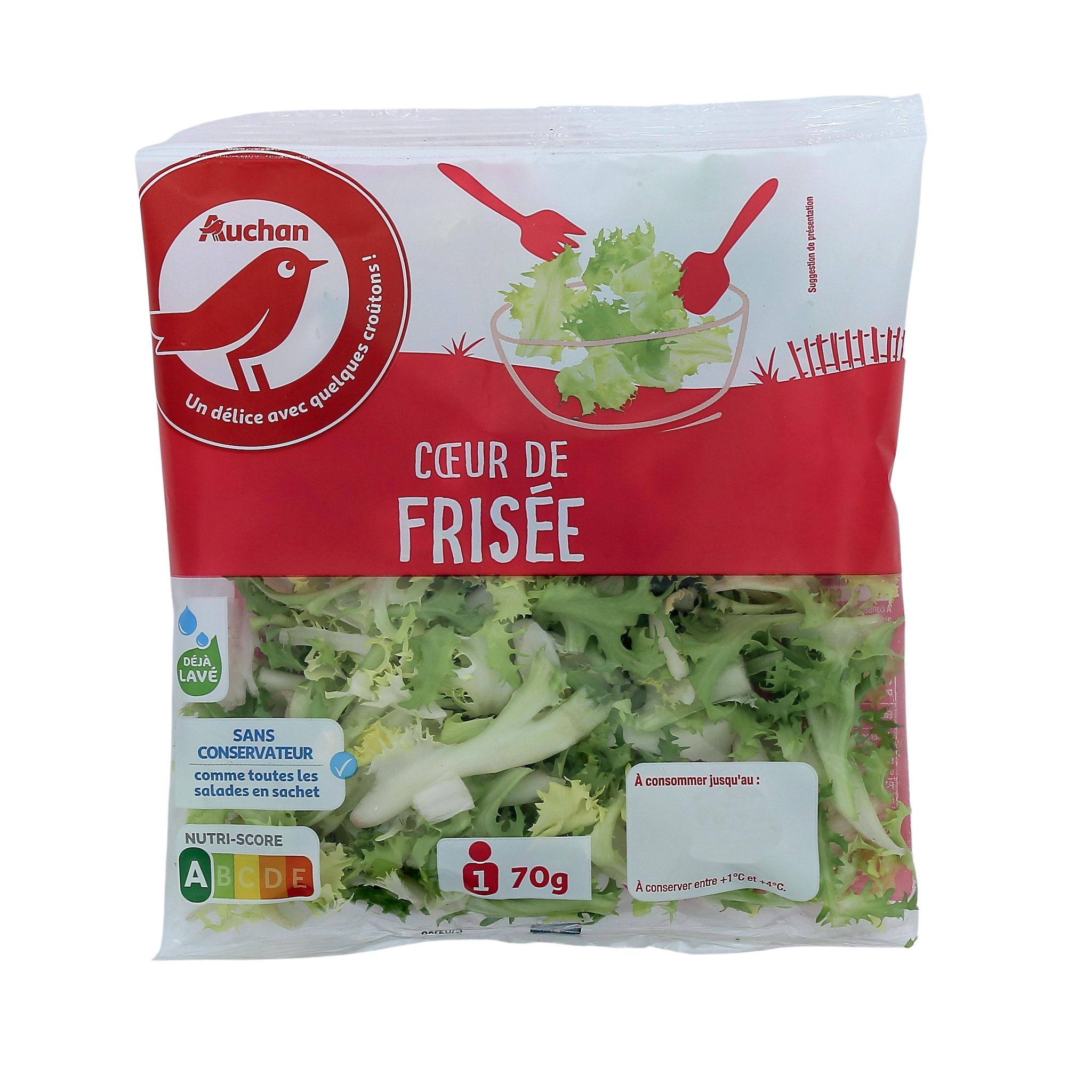 Voir la diapositive 2 : AUCHAN Cœur de frisée 1 part 70g