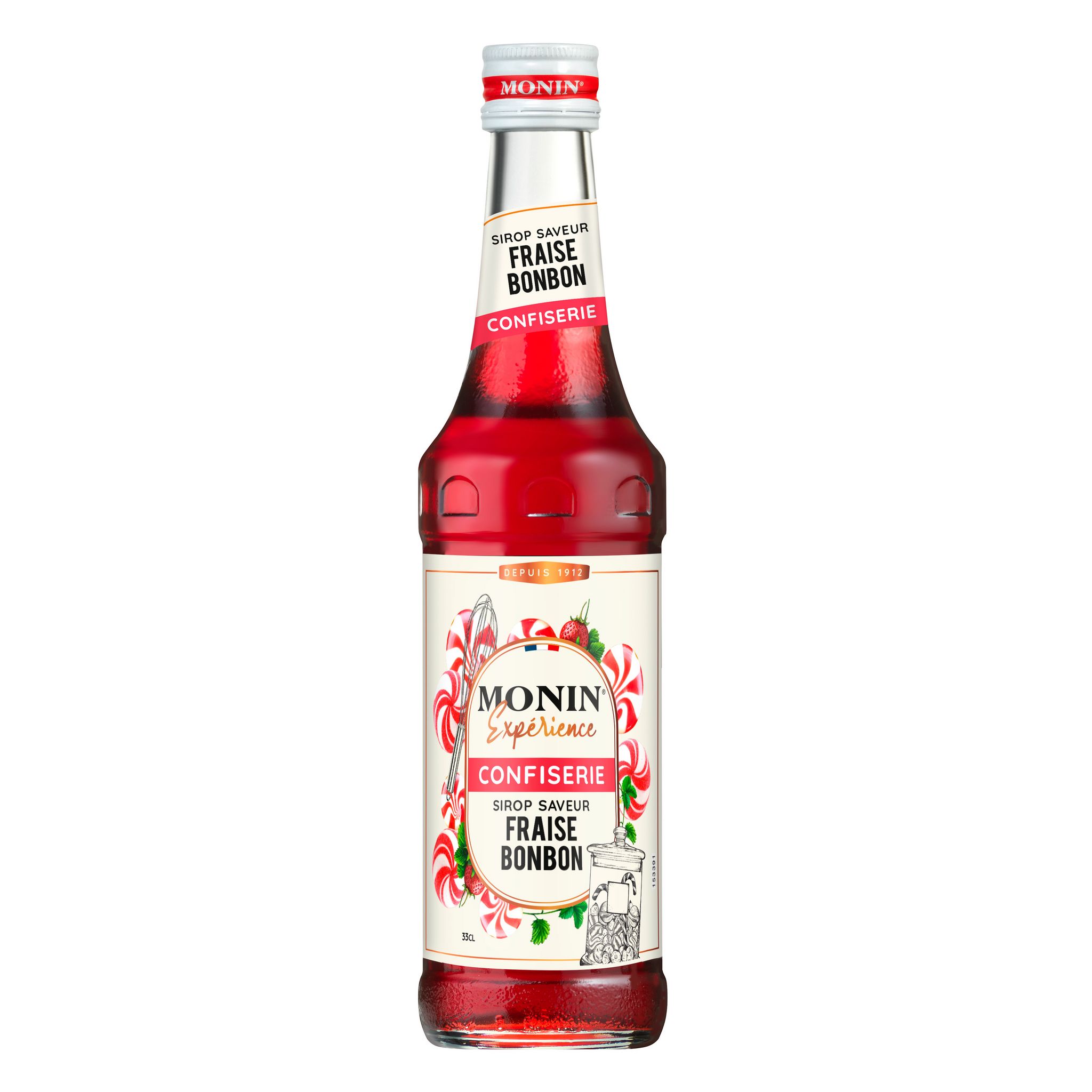 Voir la diapositive 2 : SIROP MONIN Sirop bonbon fraise sans alcool pour cocktails bouteille verre 33cl
