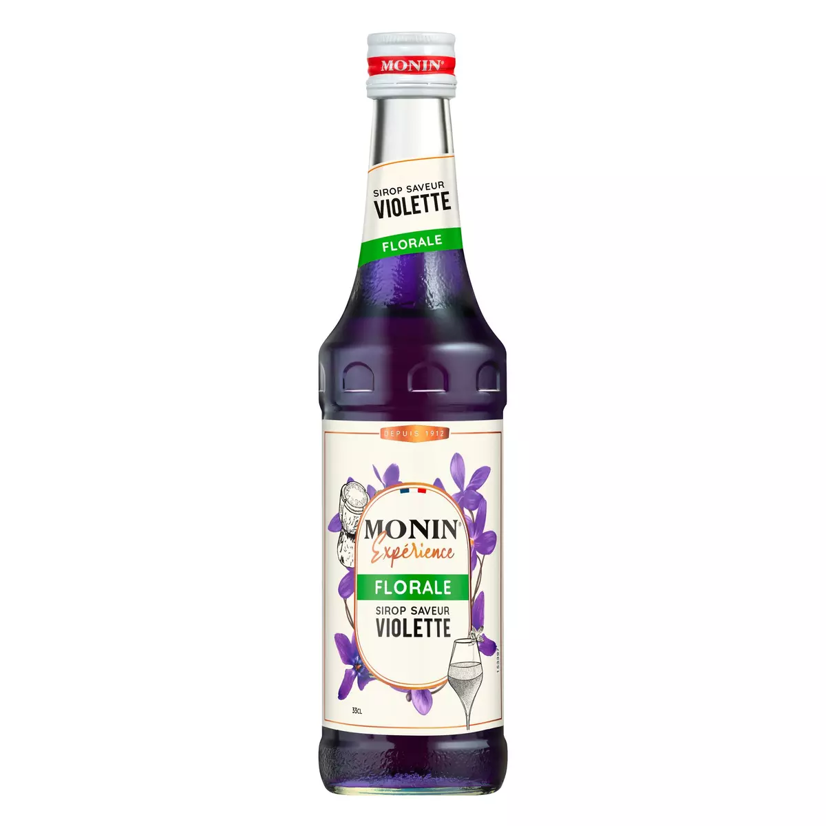 MONIN Sirop saveur violette sans alcool pour cocktails 33cl