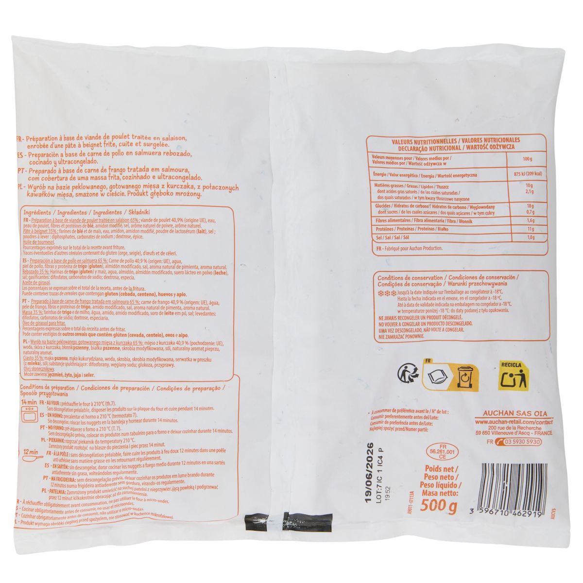 POUCE Nuggets de poulet 500g