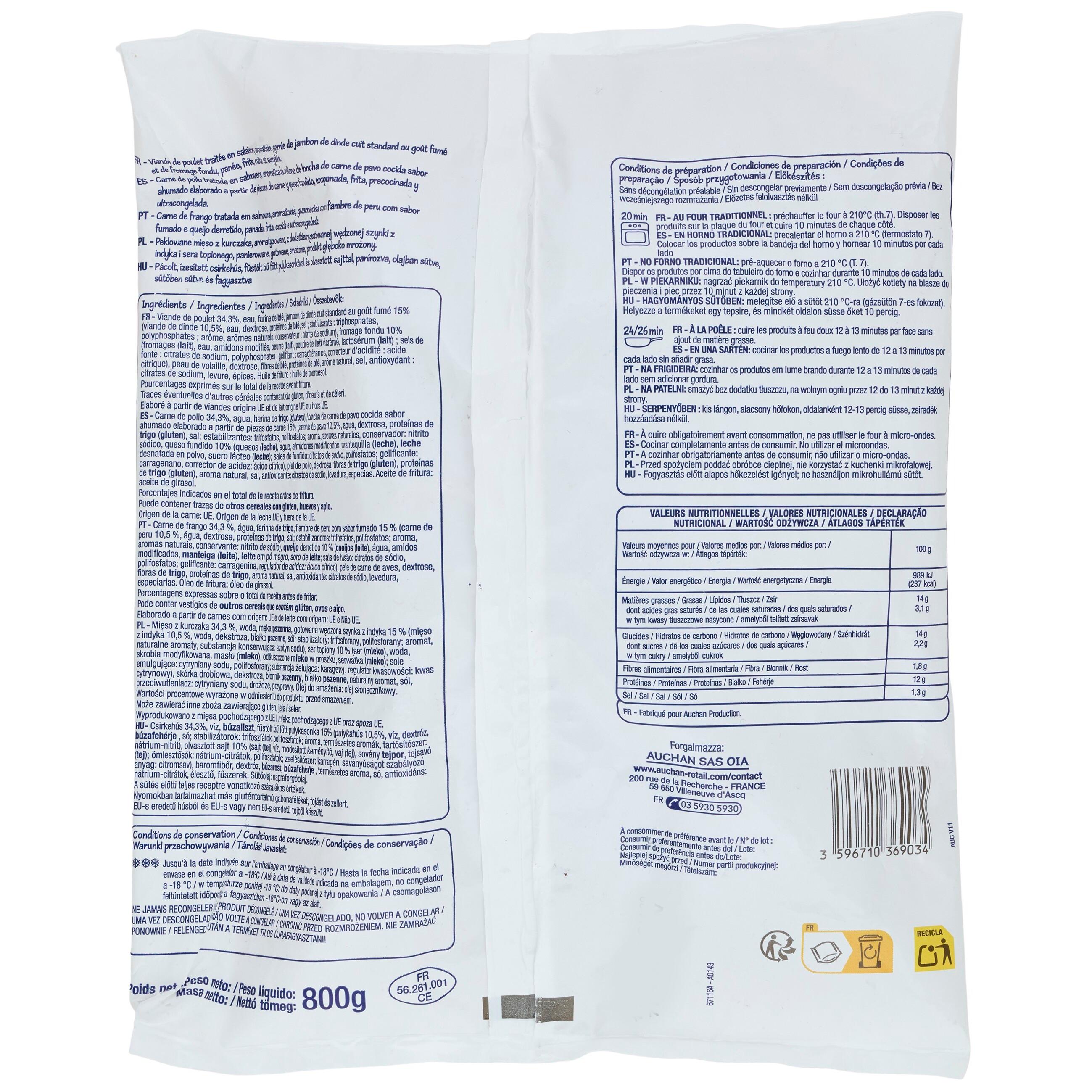 Voir la diapositive 2 : POUCE Cordon bleu de dinde 8 pièces 800g