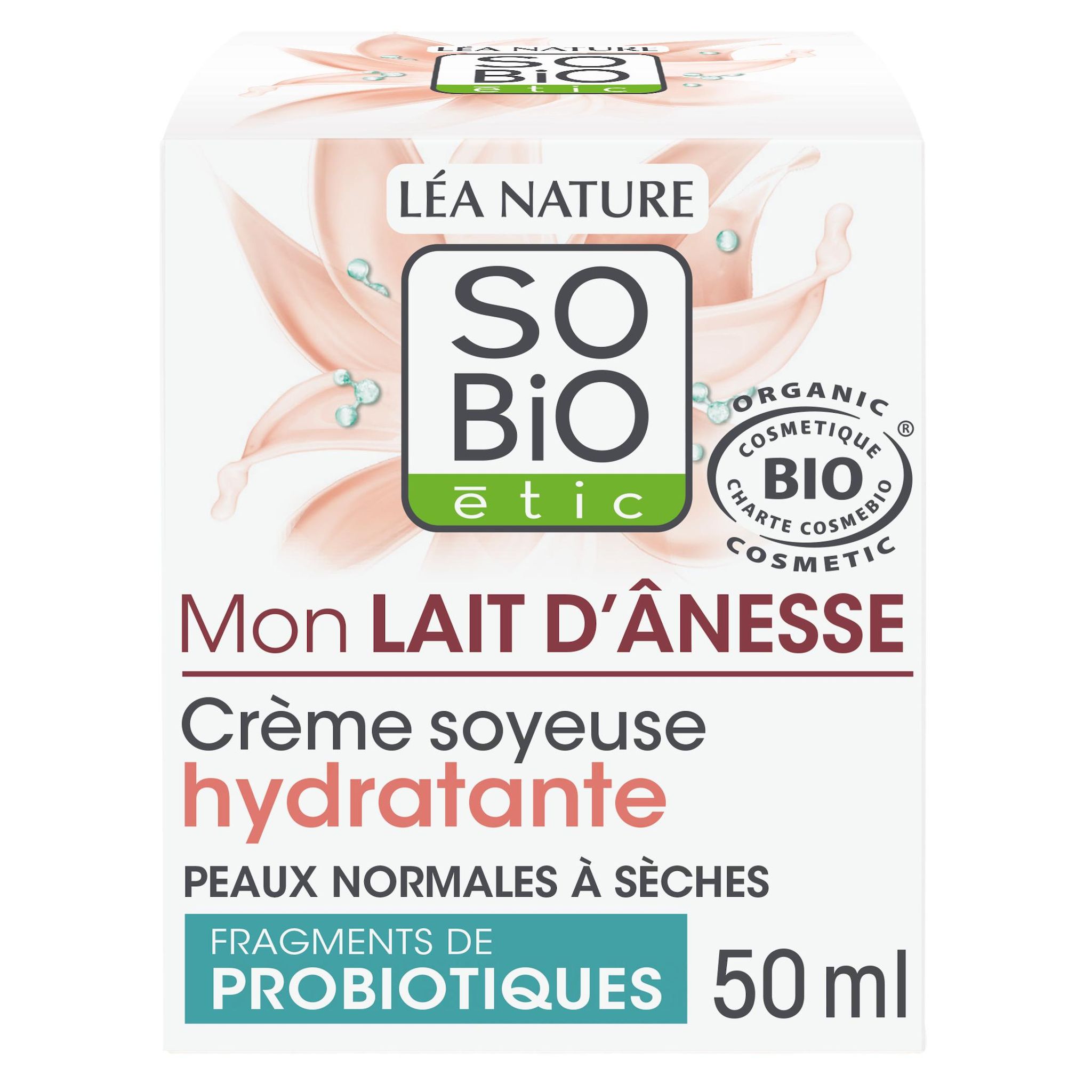 Voir la diapositive 2 : SO BIO ETIC Mon lait d'ânesse crème soyeuse hydratante tous types de peaux 50ml