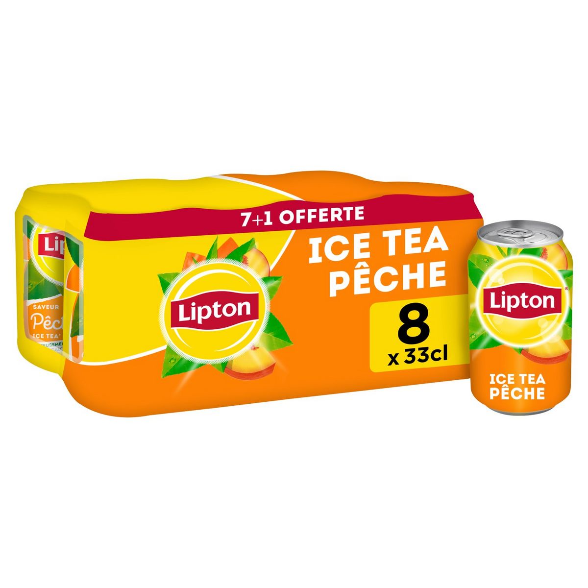 LIPTON Ice tea pêche 7+1 offerte 7x33cl +33cl