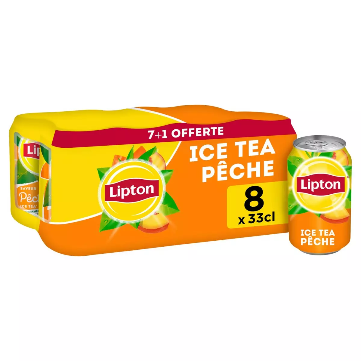 LIPTON Ice tea pêche 7+1 offerte 7x33cl +33cl