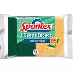SPONTEX Gratte éponge efficacité anti-bactérienne x2