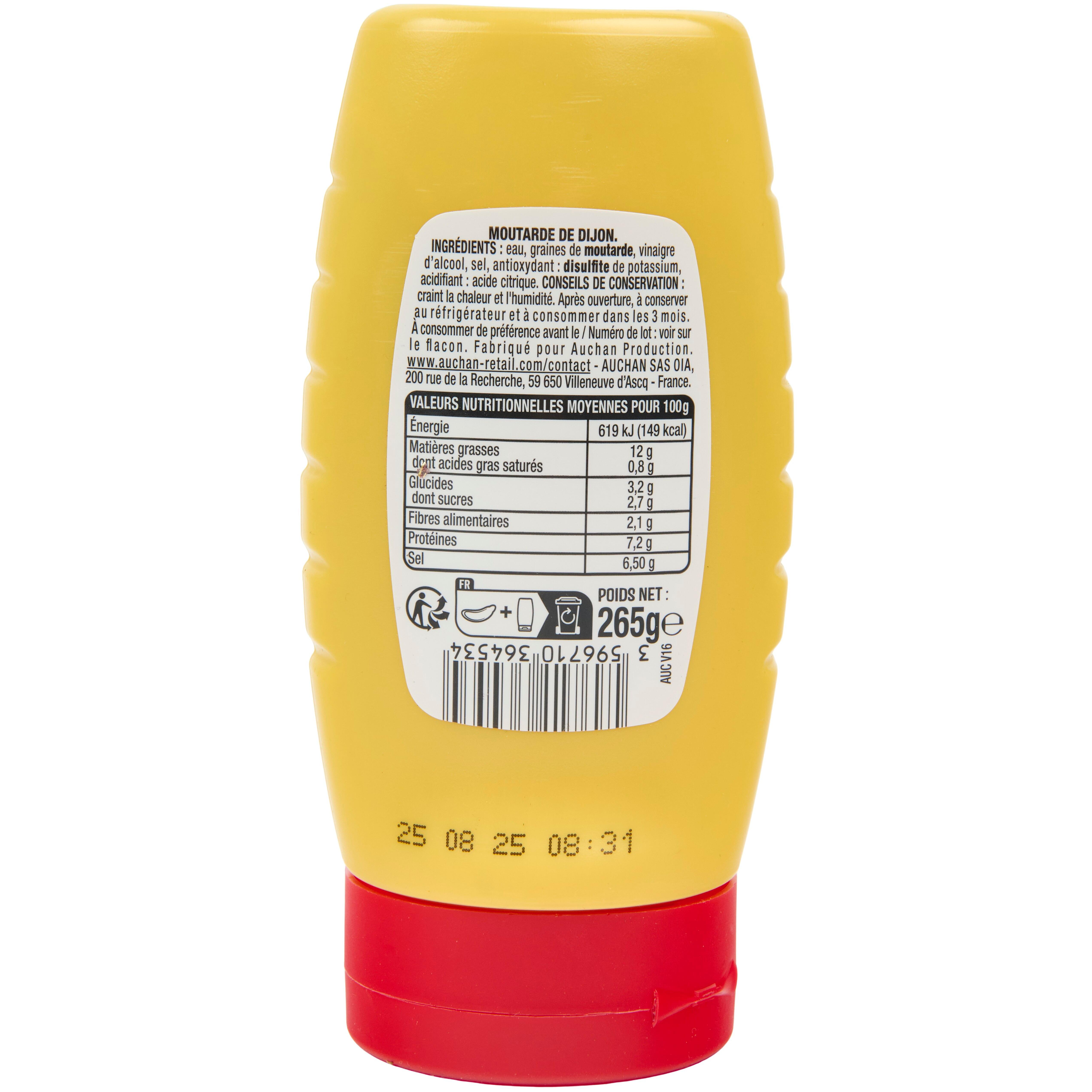 Voir la diapositive 3 : AUCHAN Moutarde de Dijon forte flacon souple 265g