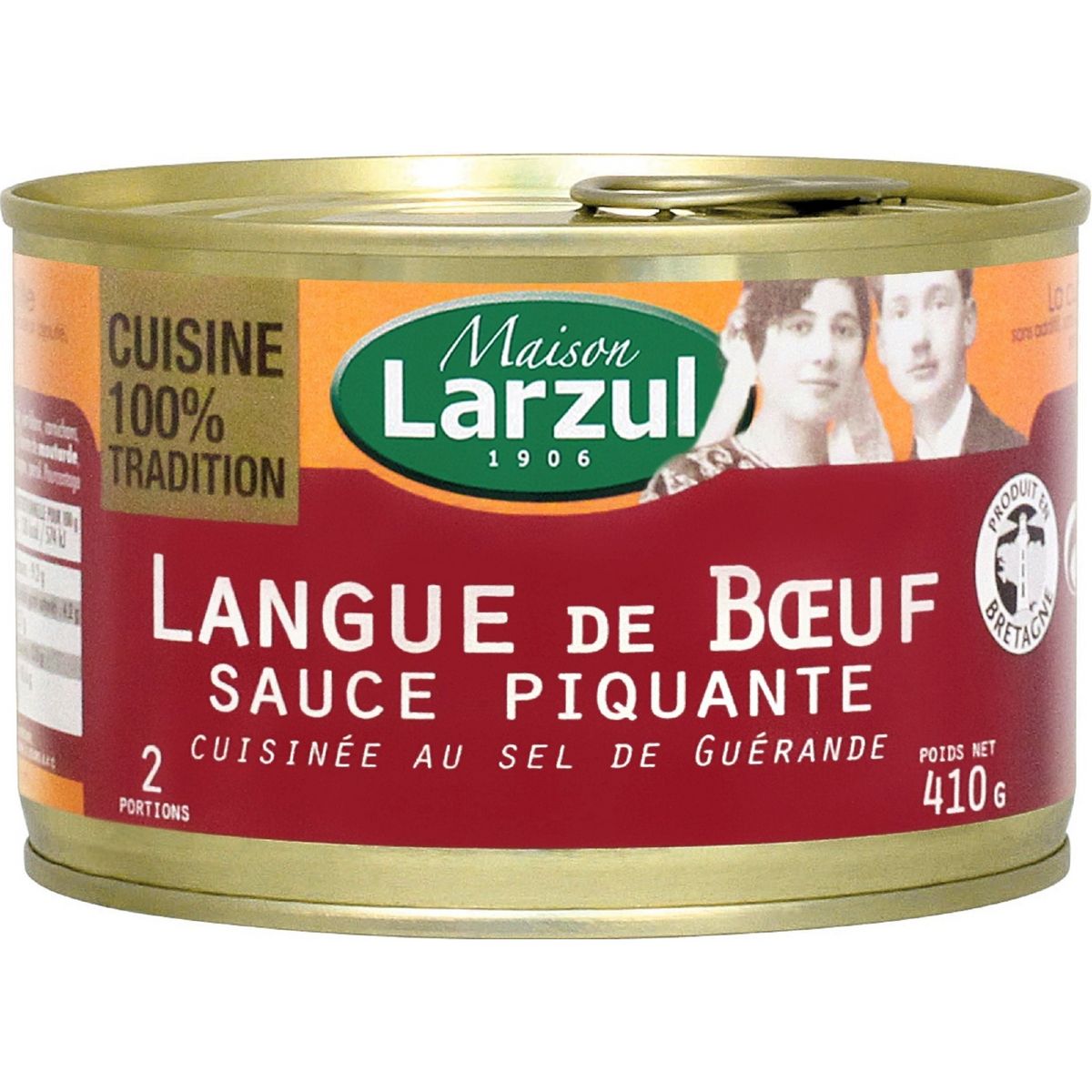 LARZUL Langue de bœuf sauce piquante cuisinée au sel de Guérande 2 personnes 410g