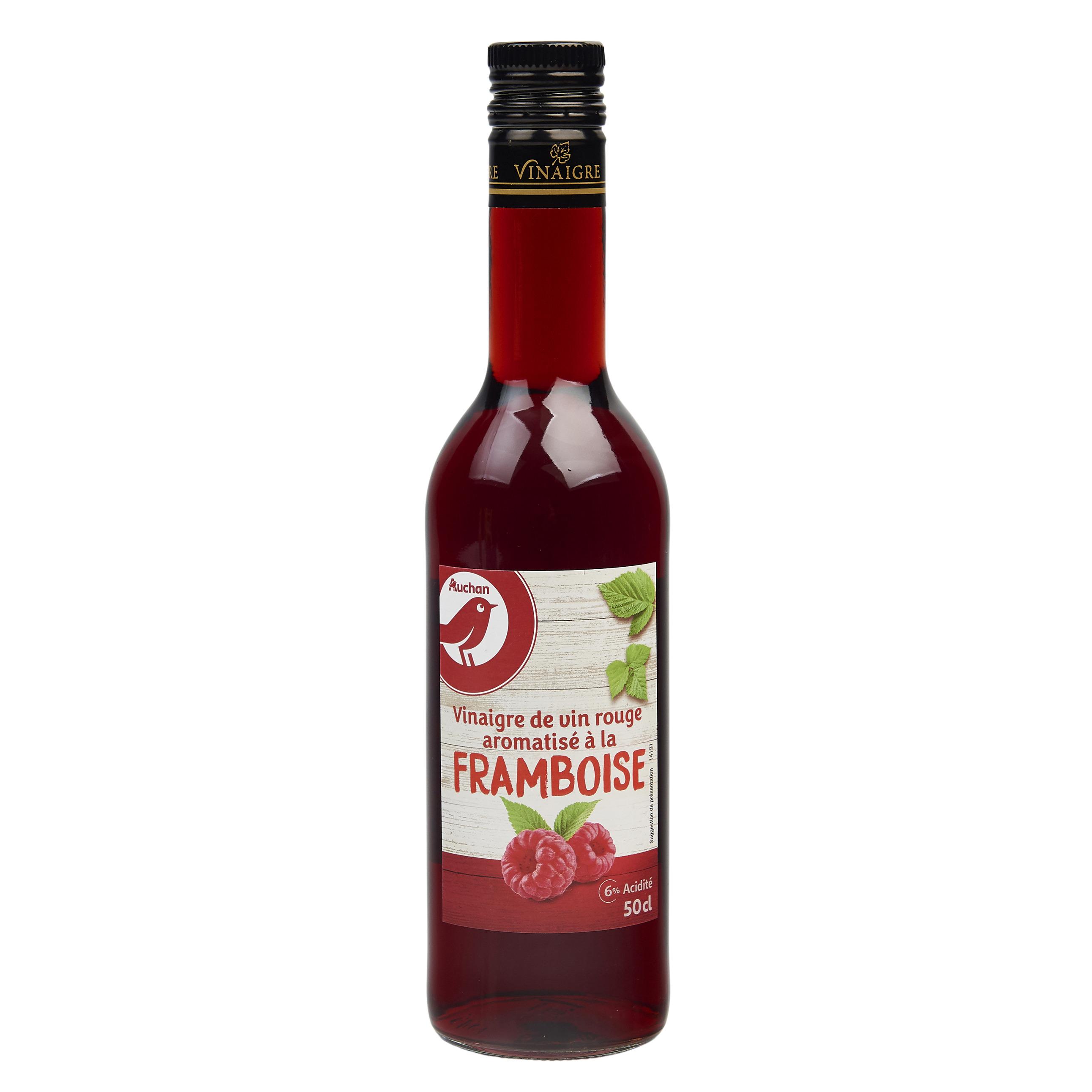 Voir la diapositive 2 : AUCHAN Vinaigre de vin aromatisé à la framboise 50cl
