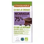 ETHIQUABLE Tablette de chocolat noir bio du Nicaragua 75% 1 pièce 100g