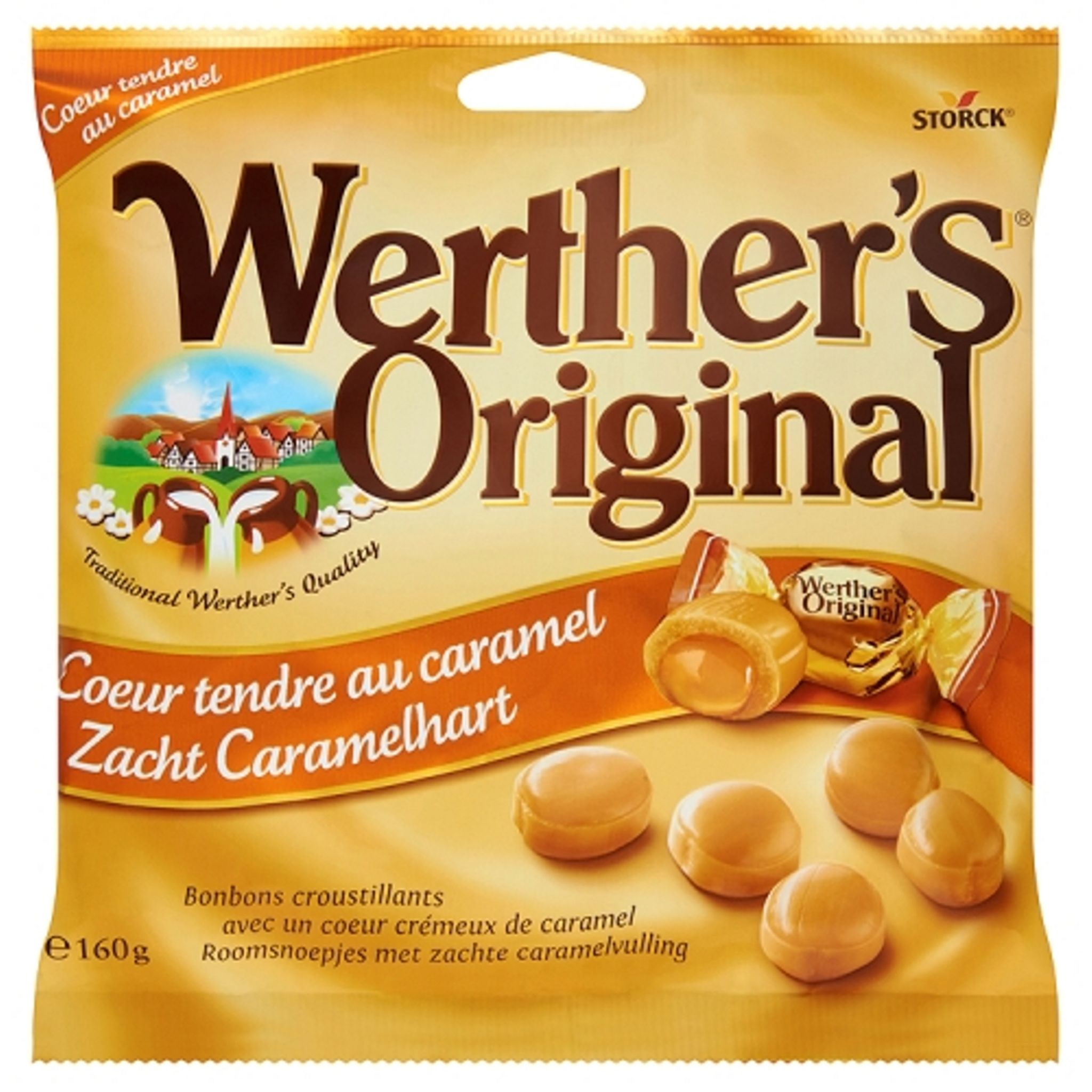 WERTHER'S Bonbons cœur tendre au caramel 160g