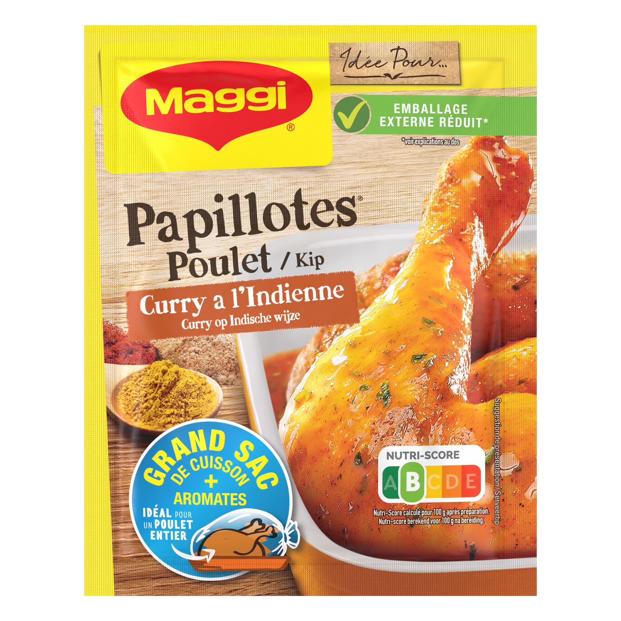 Voir la diapositive 2 : MAGGI Papillotes poulet curry à l'indienne 30g