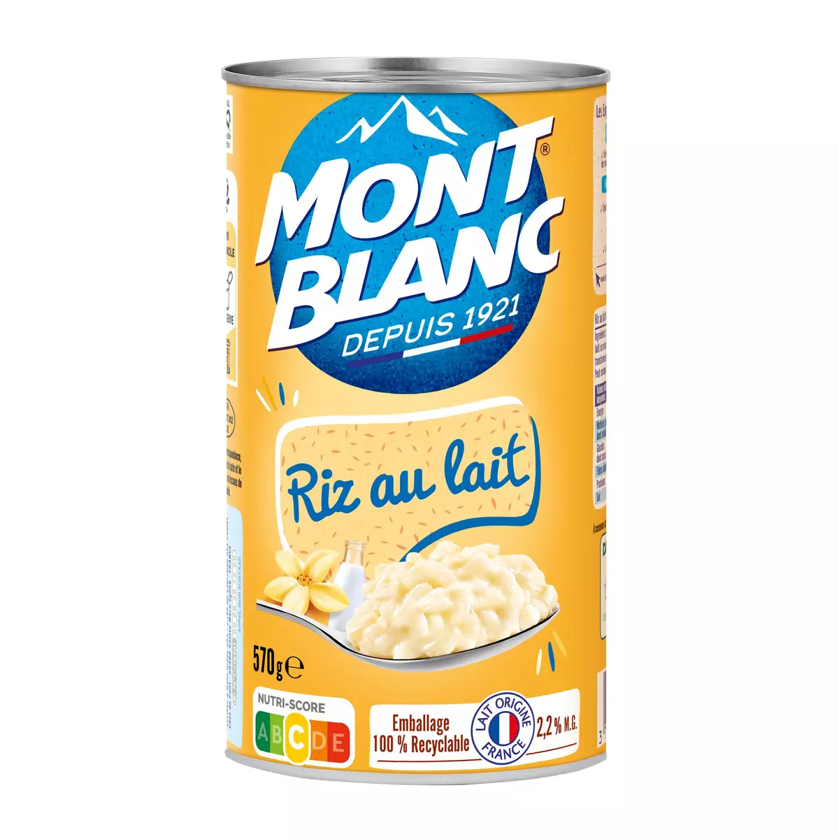 MONT BLANC Riz au lait aromatisé vanille 70g