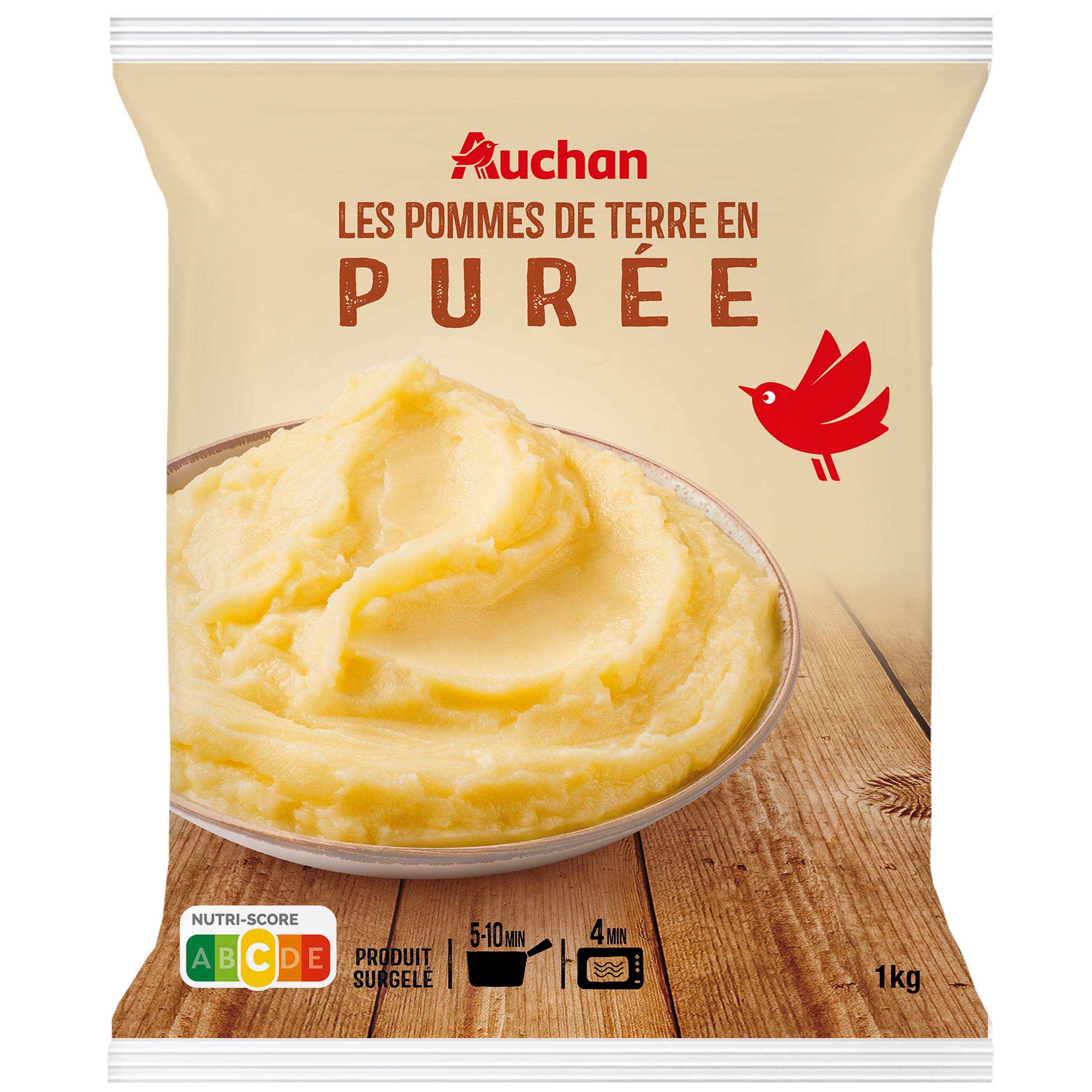 Voir la diapositive 4 : AUCHAN Purée cuisinée de pommes de terre 7 portions 1kg