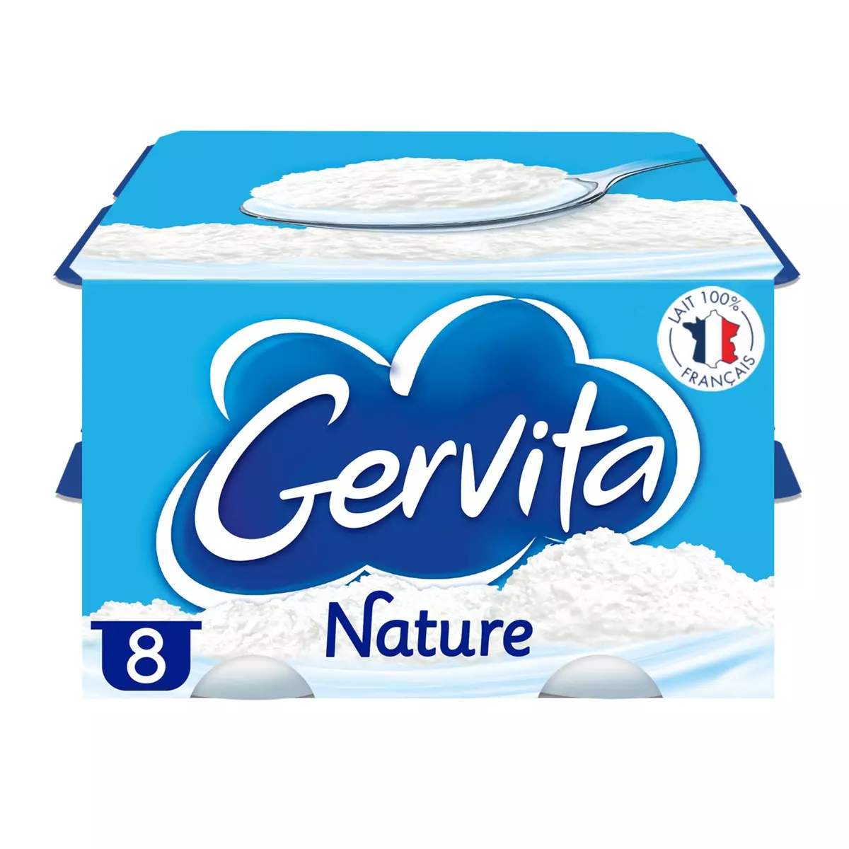 GERVITA Fromage blanc mousse nature 8x100g