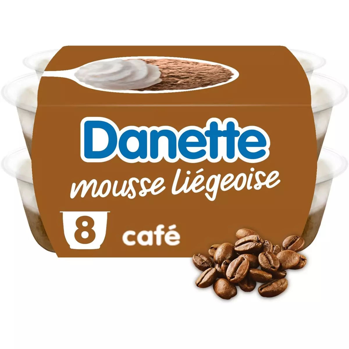 DANETTE Mousse liégeoise au café 8x80g
