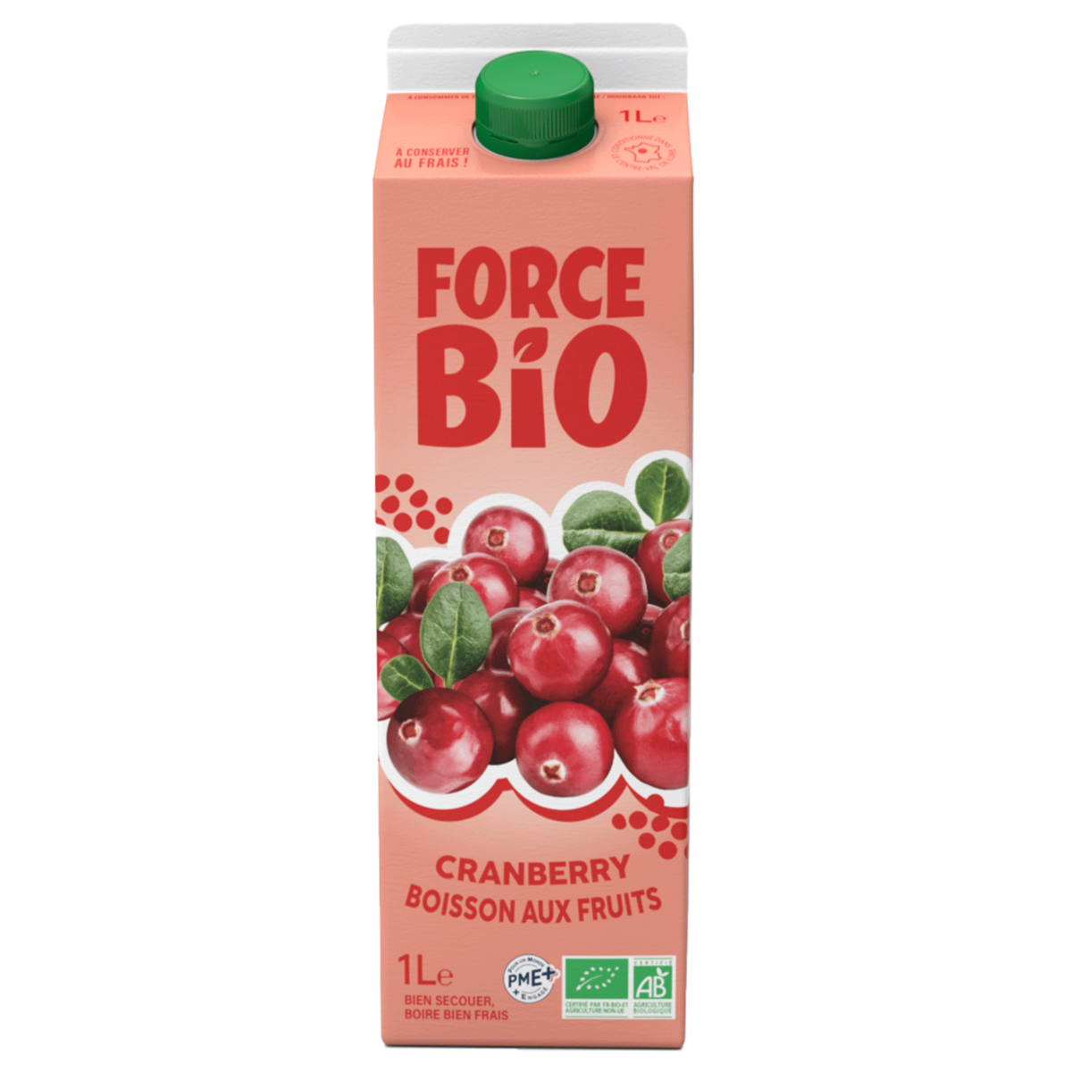 FORCE BIO Jus de cranberry bio 1L