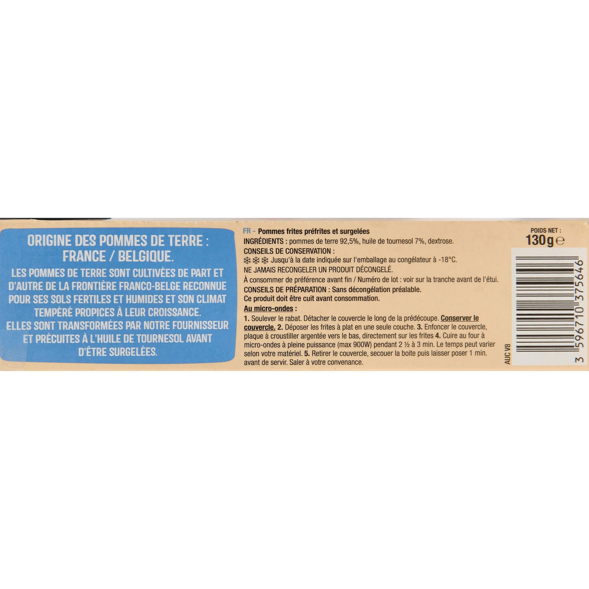 Voir la diapositive 5 : AUCHAN Frites pour micro-ondes 130g
