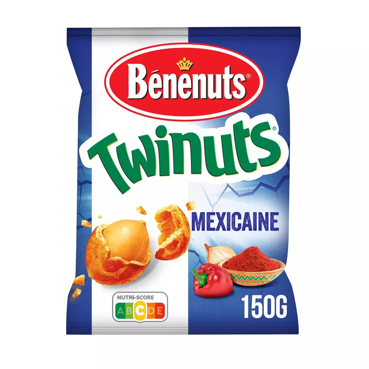 Twinuts Mix - Cacahuètes enrobées de biscuit aromatisé - Bénenuts - 150 g