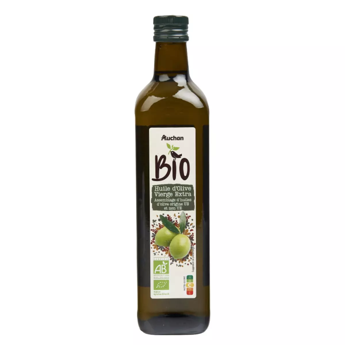 AUCHAN BIO Huile d'olive vierge extra extraite à froid 75cl pas