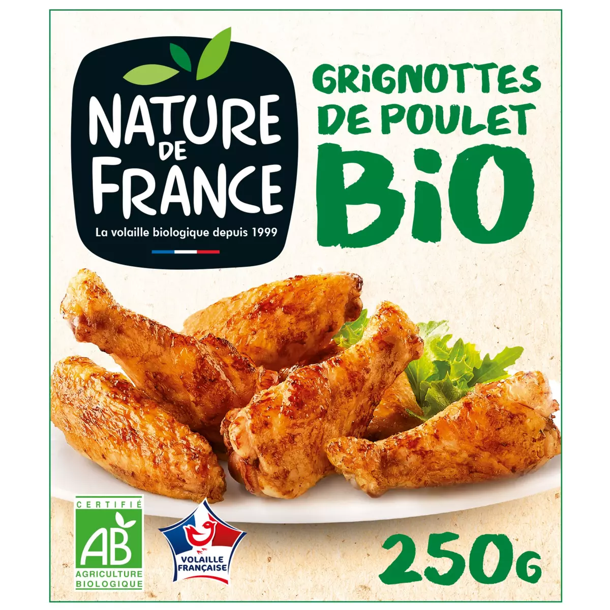 NATURE DE FRANCE Grignottes de poulet rôti bio 1 à 2 personnes 250g