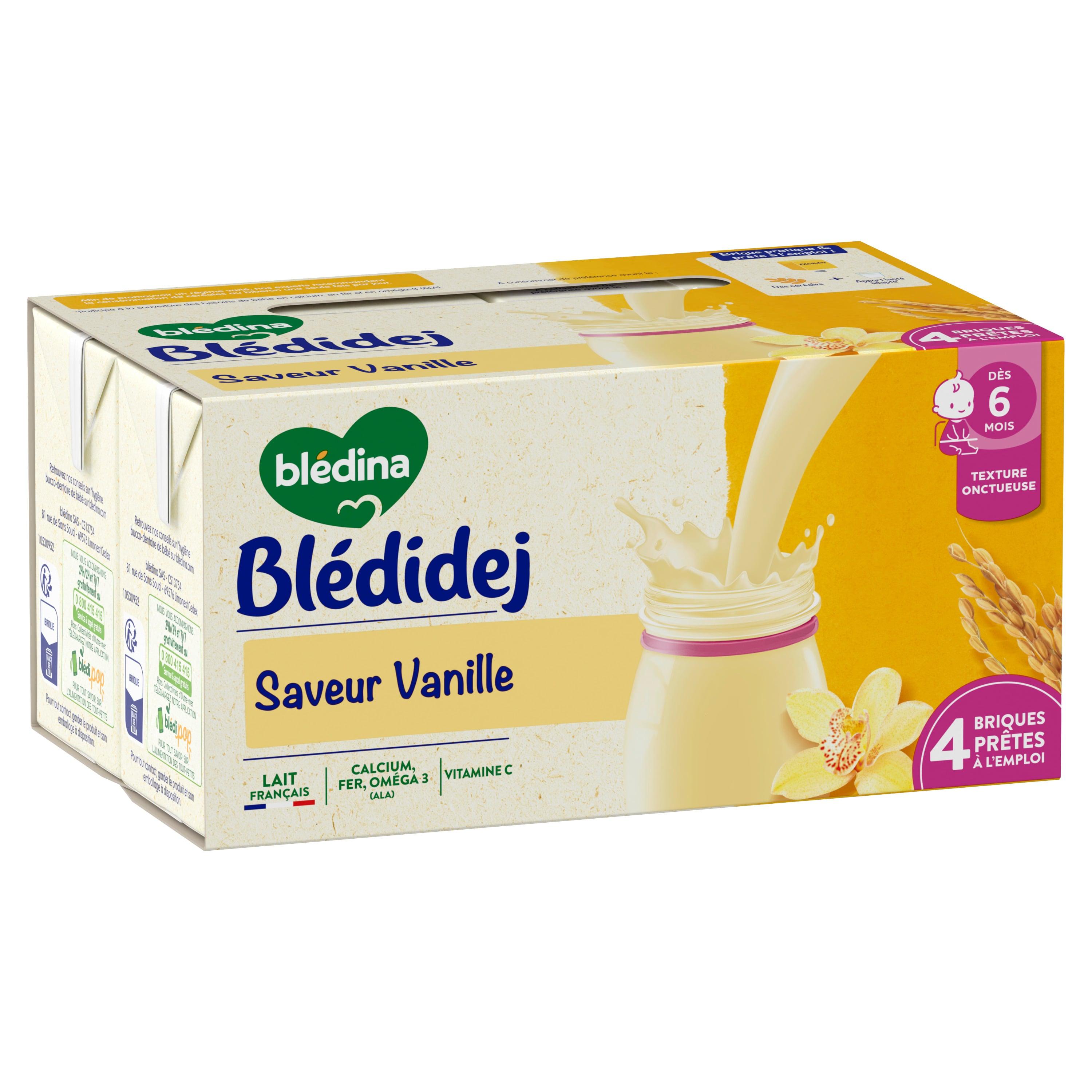 Voir la diapositive 2 : BLEDIDEJ Céréales lactées vanille dès 6 mois 4x250ml