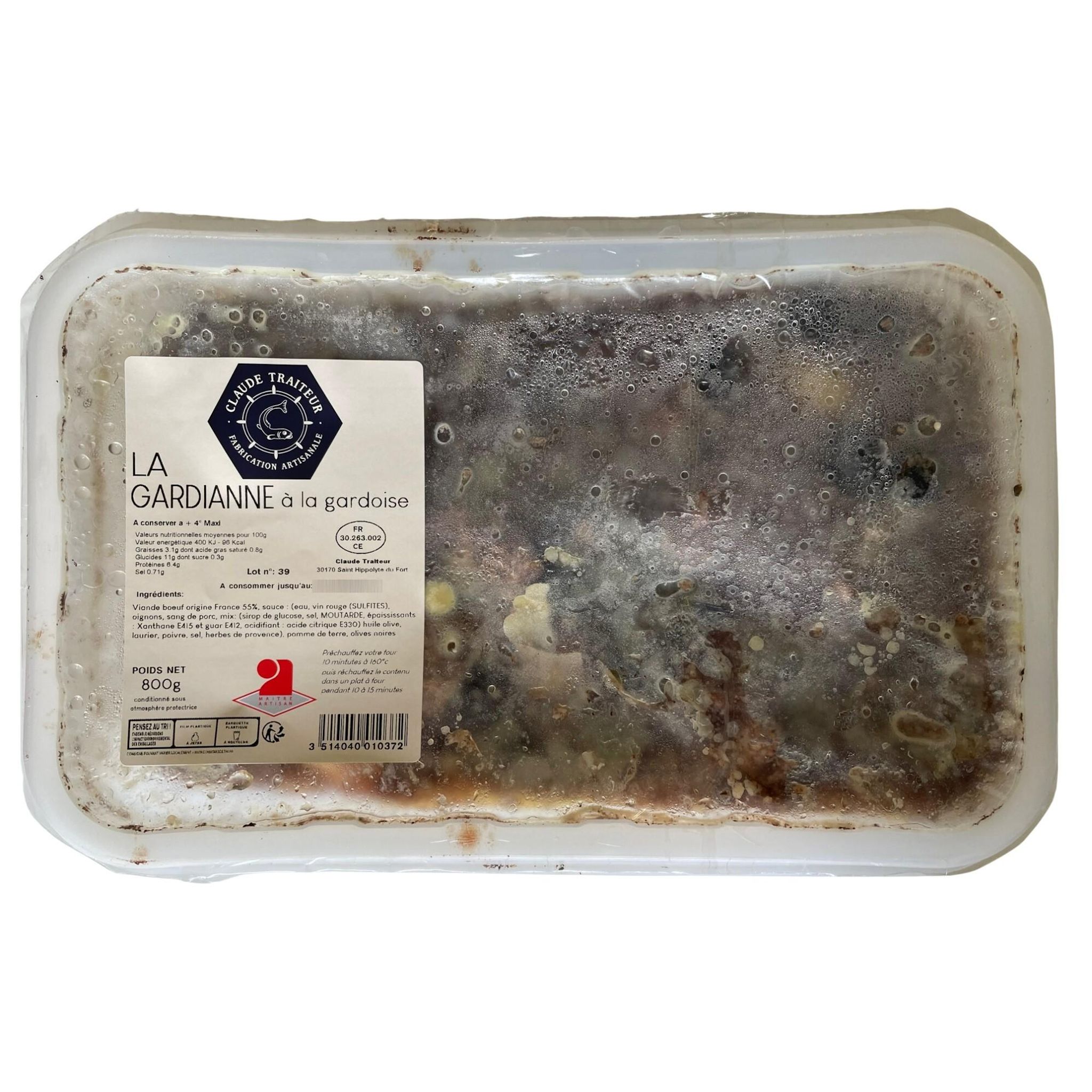 Voir la diapositive 1 : CLAUDE TRAITEUR La gardianne à la Gardoise 800g