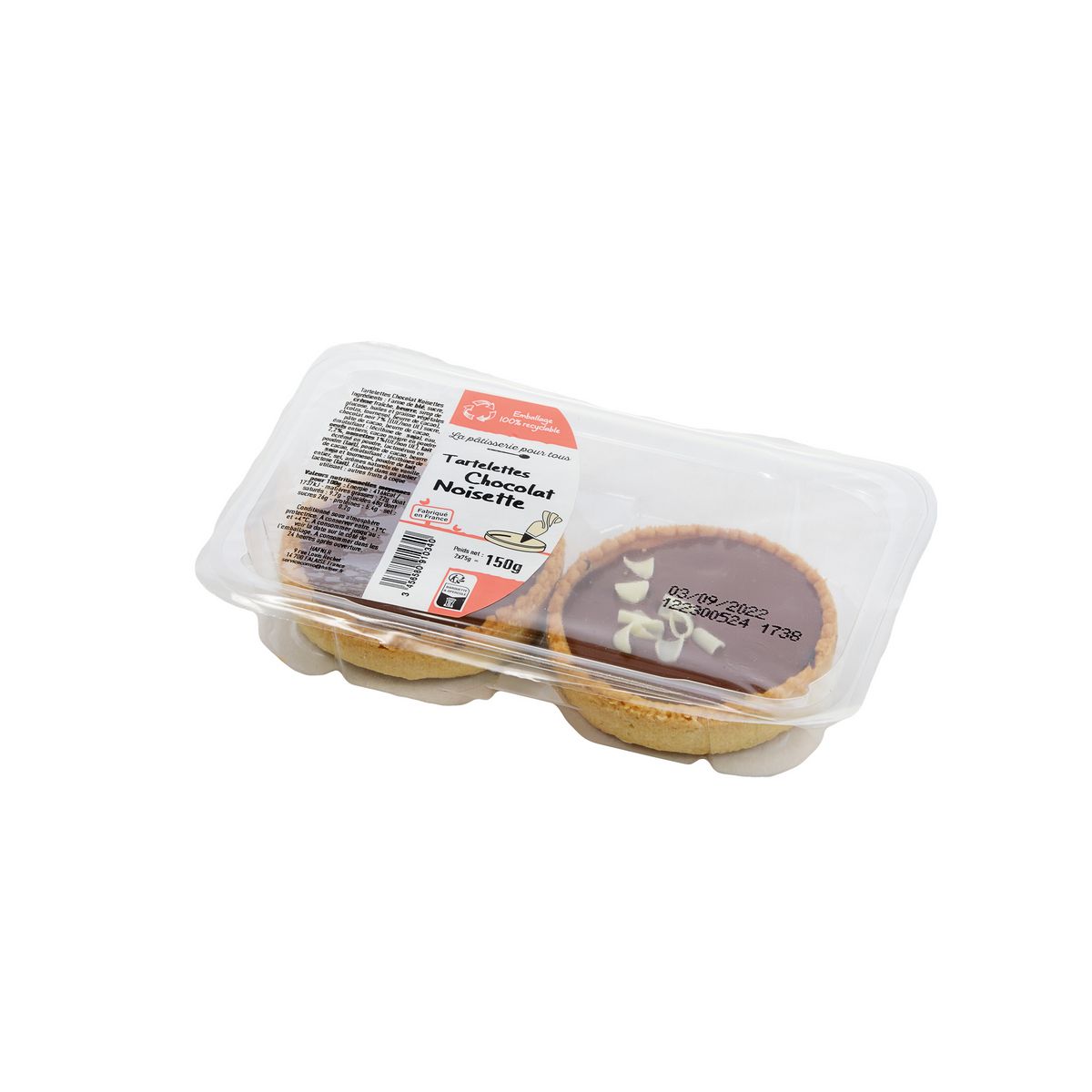 Tartelette au  chocolat 2x75g