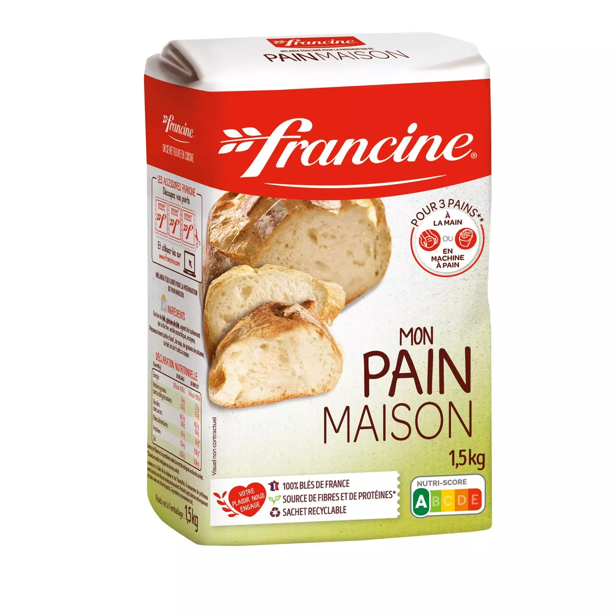 FRANCINE Farine pour pain 3 pains 1,5kg