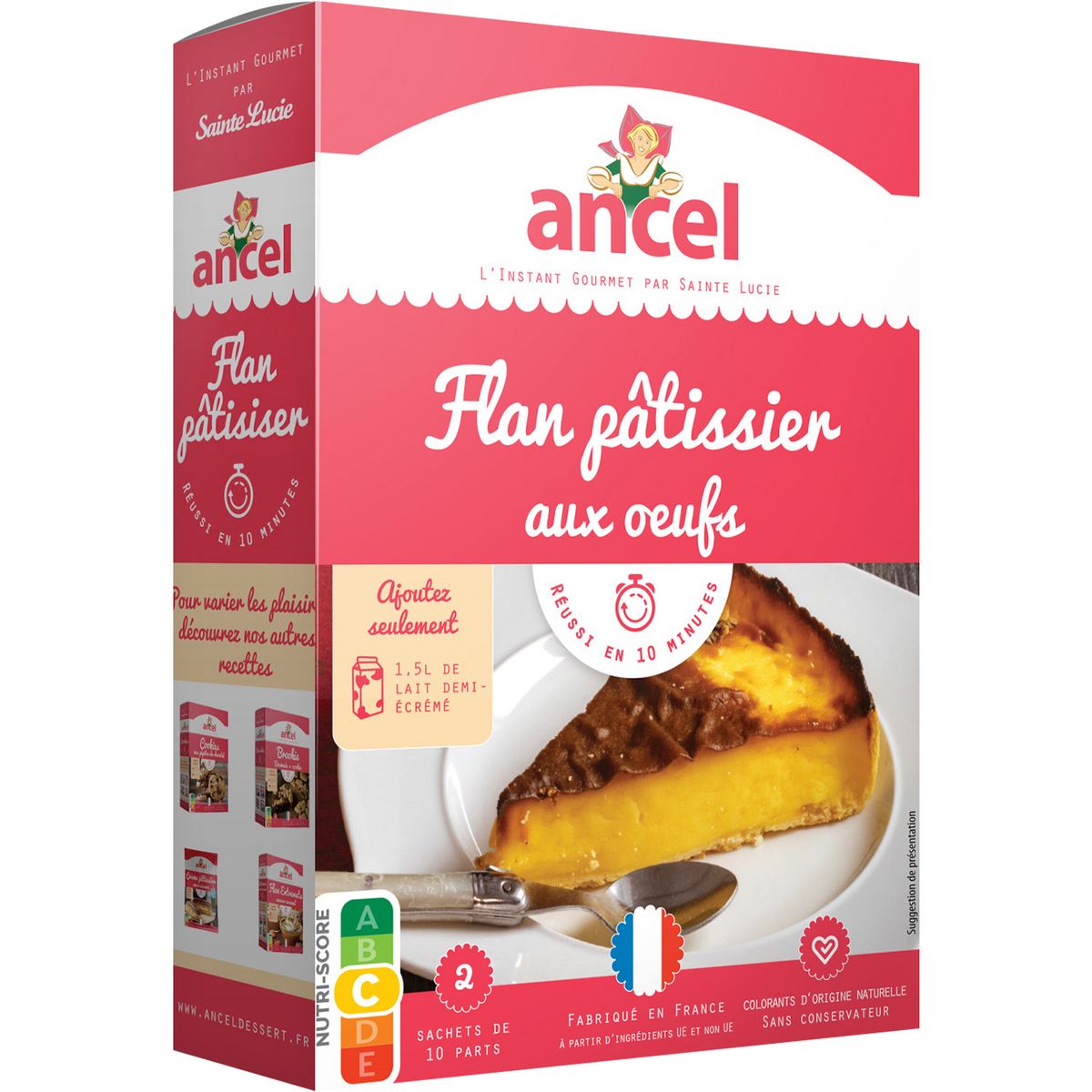 ANCEL Préparation pour flan pâtissier aux oeufs 2 flans 2x360g