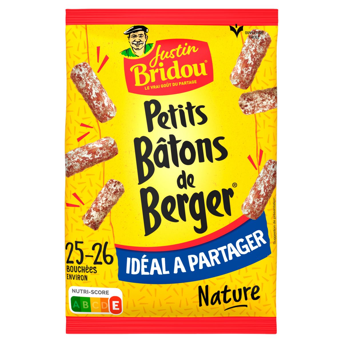 JUSTIN BRIDOU Petits bâtons de Berger saucissons nature 28 pièces 160g