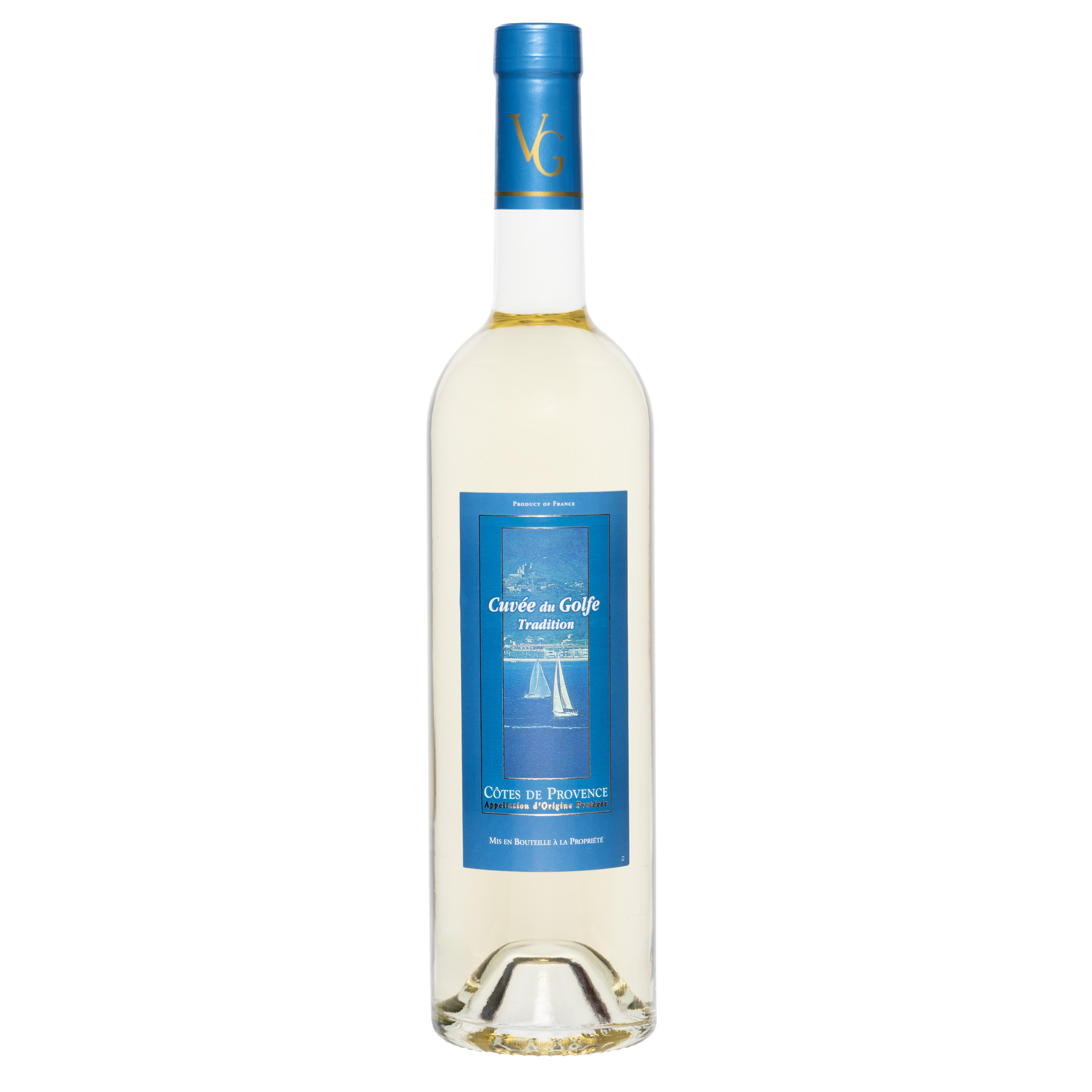 Voir la diapositive 2 : AOP Côtes-de-Provence cuvée du Golfe de Saint-Tropez blanc 75cl