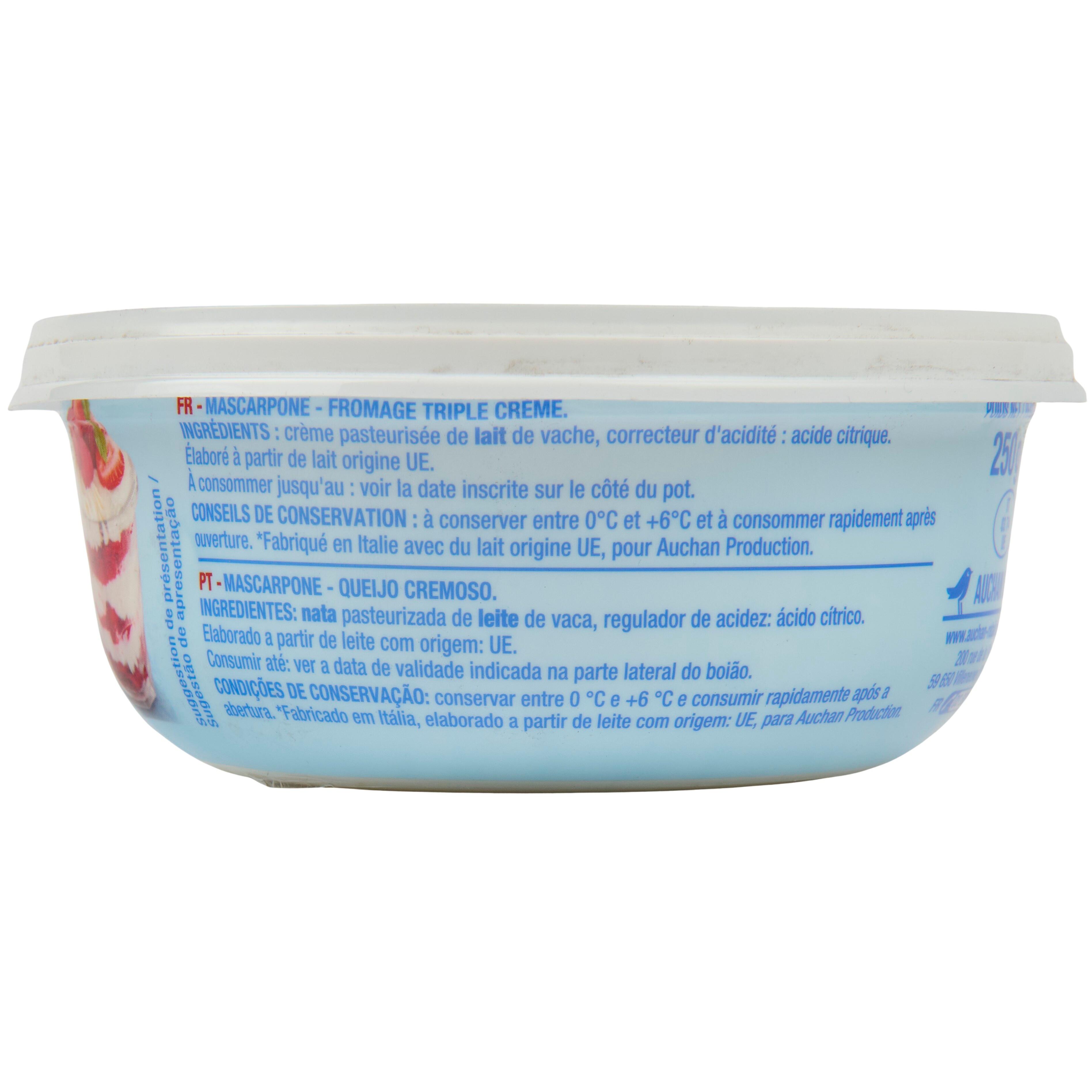 Voir la diapositive 2 : AUCHAN Mascarpone 250g