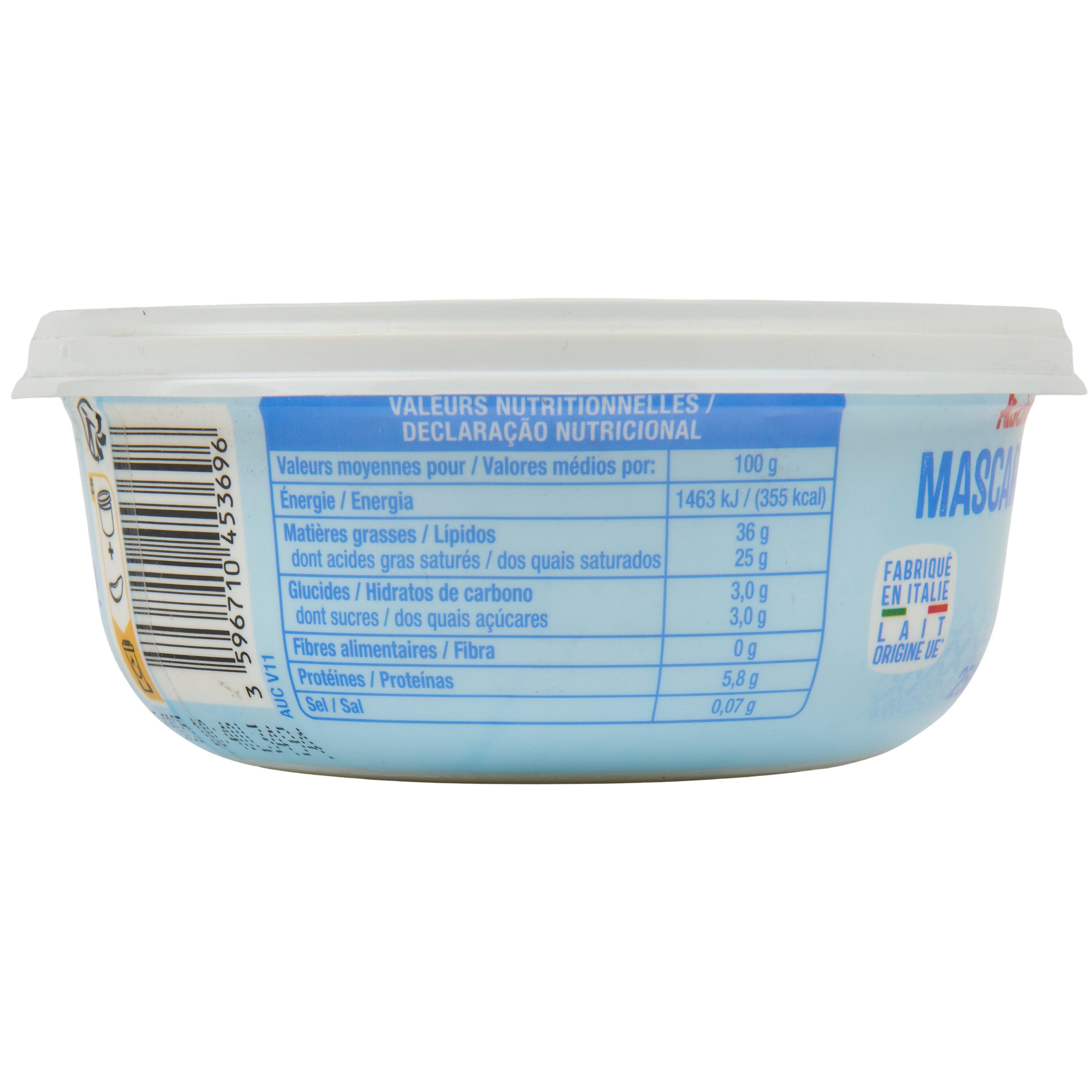 Voir la diapositive 3 : AUCHAN Mascarpone 250g