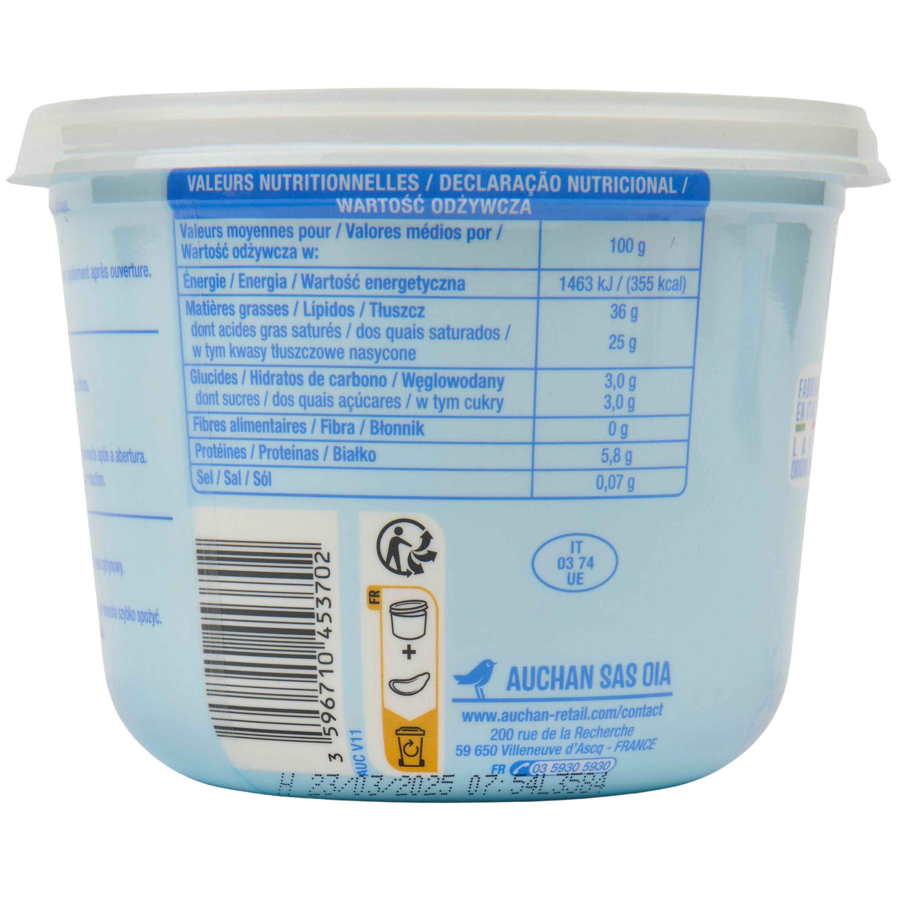 Voir la diapositive 2 : AUCHAN Mascarpone 500g