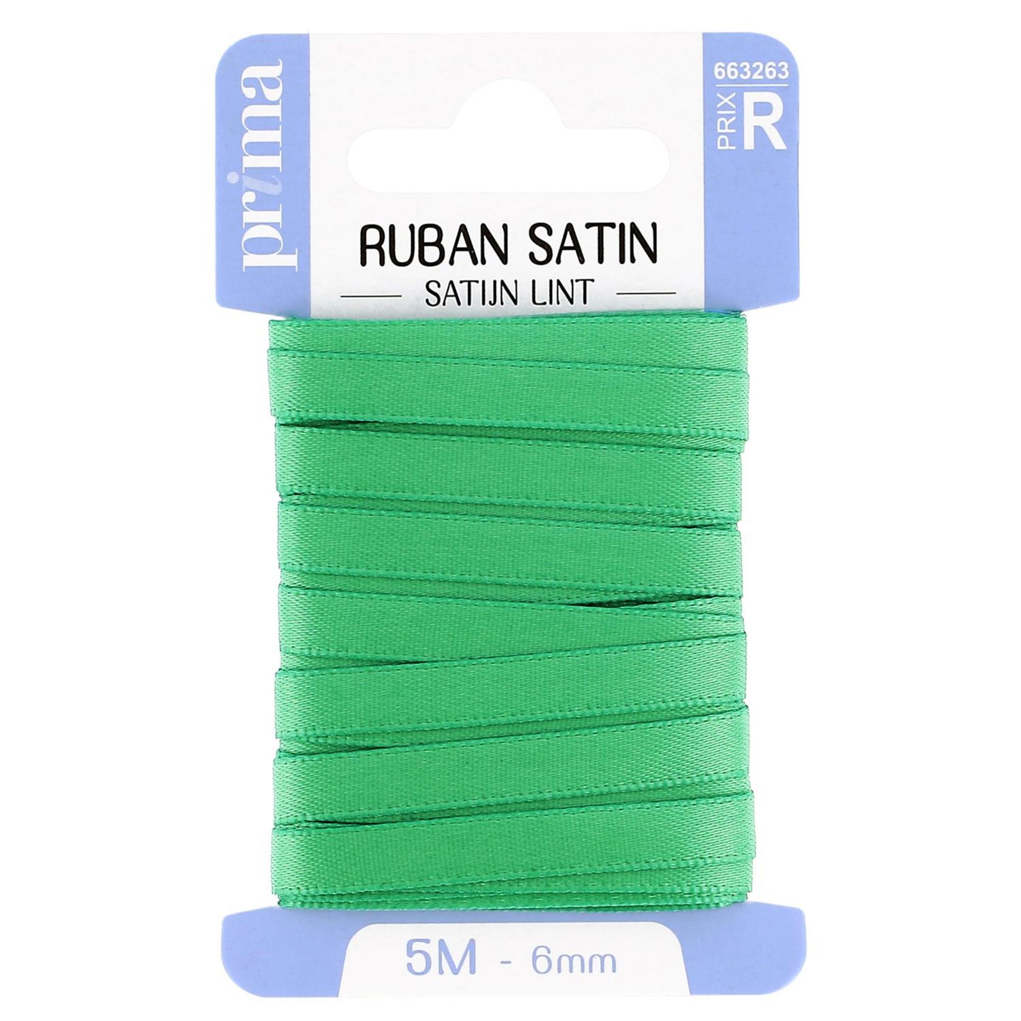 Voir la diapositive 2 : PRIMA Ruban satin 5m x 6mm différents coloris x1