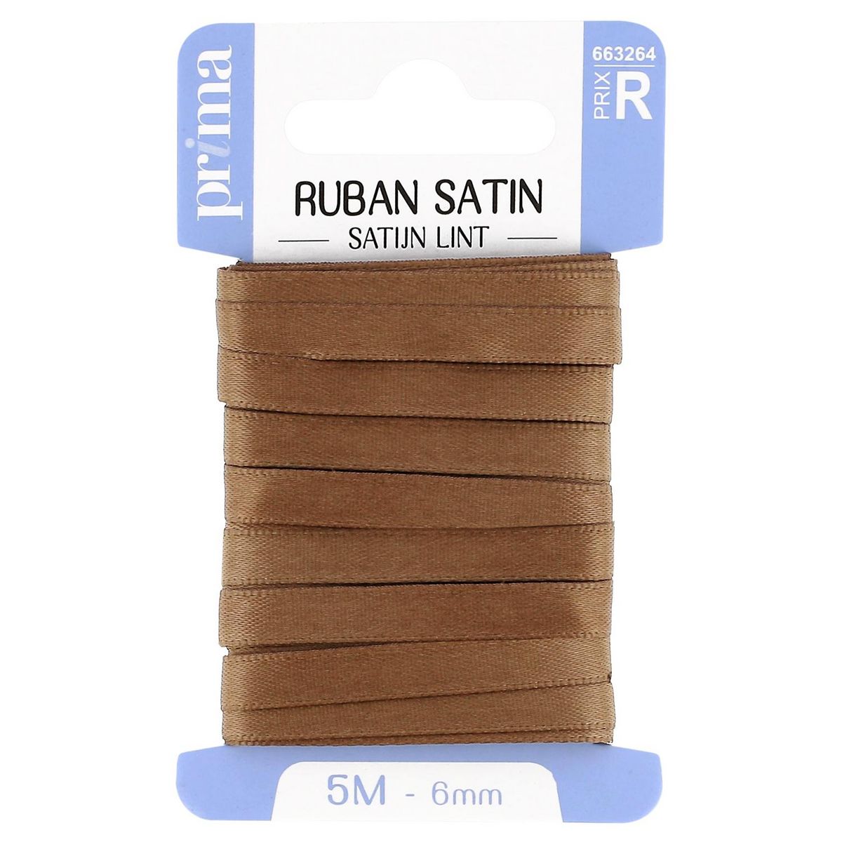 PRIMA Ruban satin assortiment foncé 5m x 6mm x1