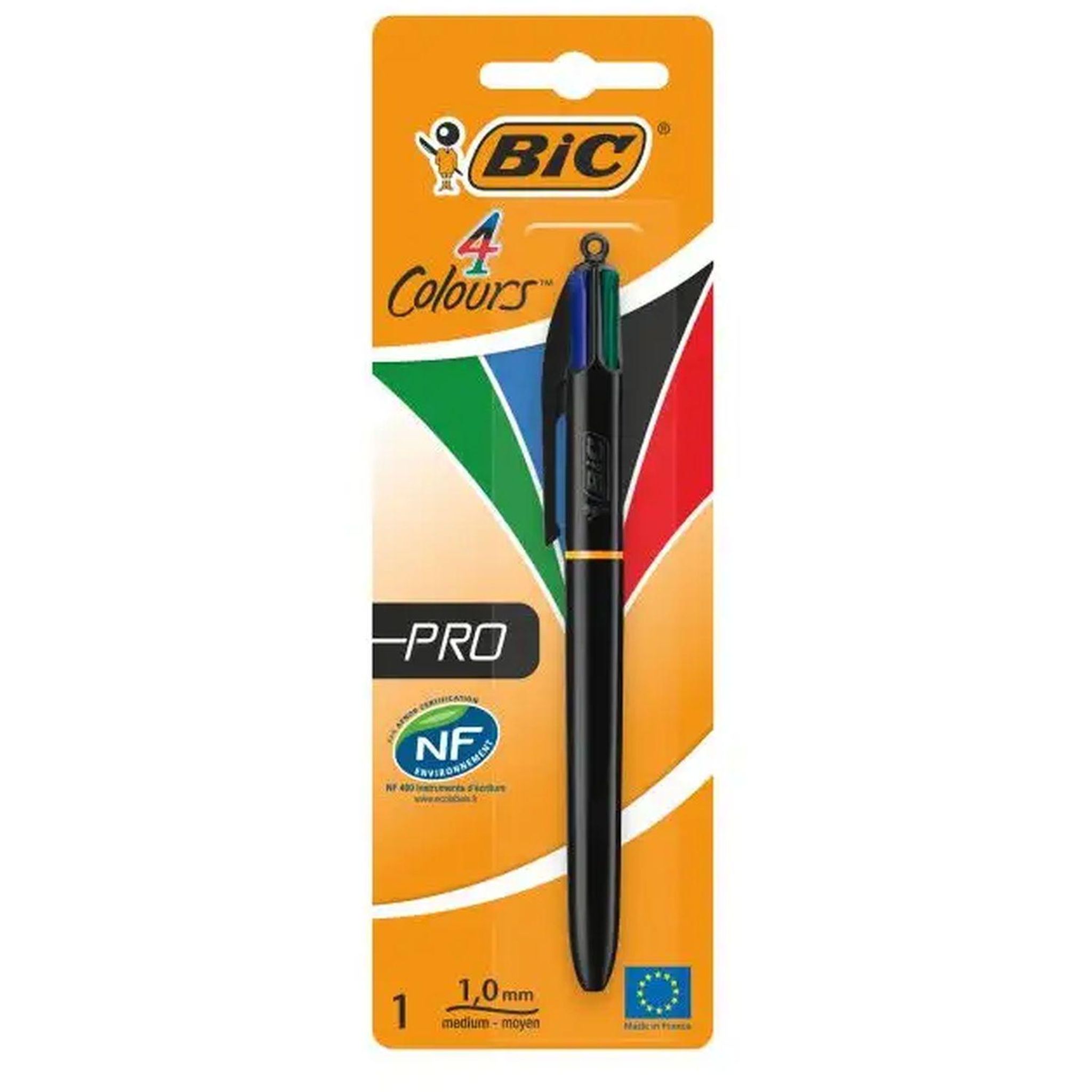 BIC Stylo à Billes Rétractable 4 couleurs pointe moyenne