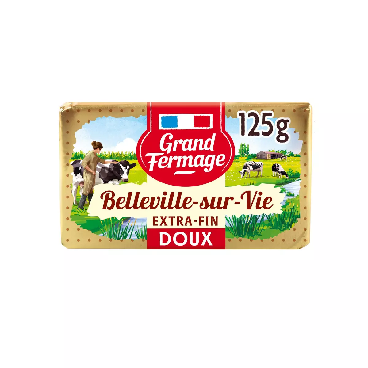 GRAND FERMAGE Beurre extra-fin doux AOP Charentes Poitou 125g