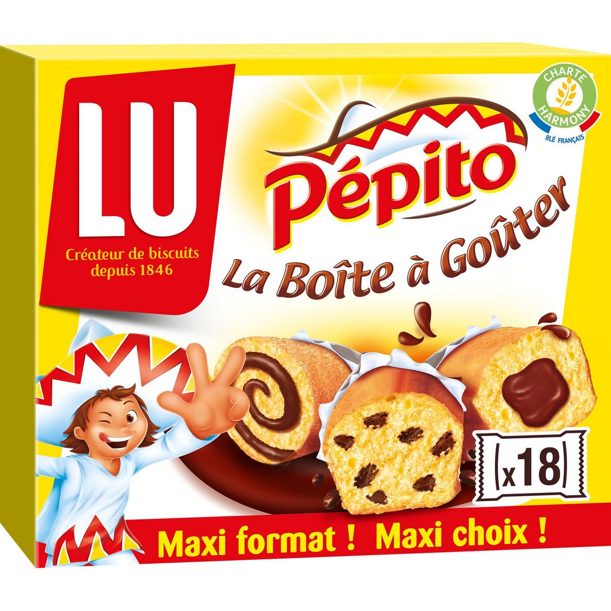 PEPITO La boîte à gouter assortiment de gâteaux sachets individuels 18 gâteaux 540g