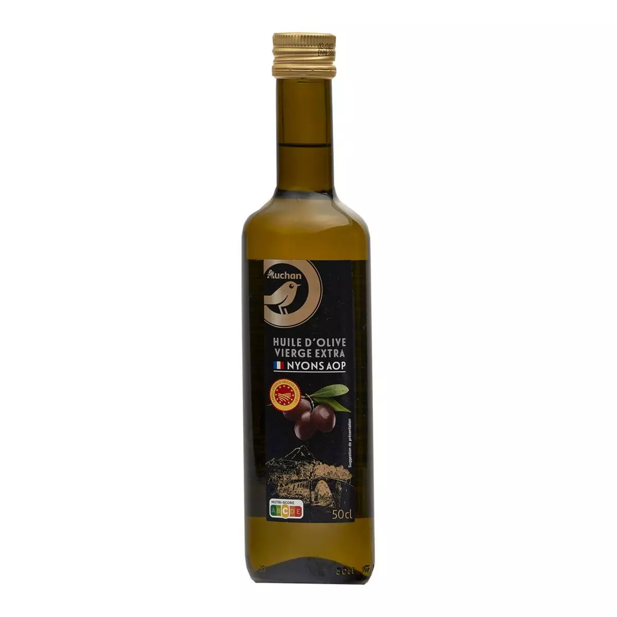 AUCHAN TERROIR Huile d'olive vierge extra de Nyons AOP extraite à froid 50cl
